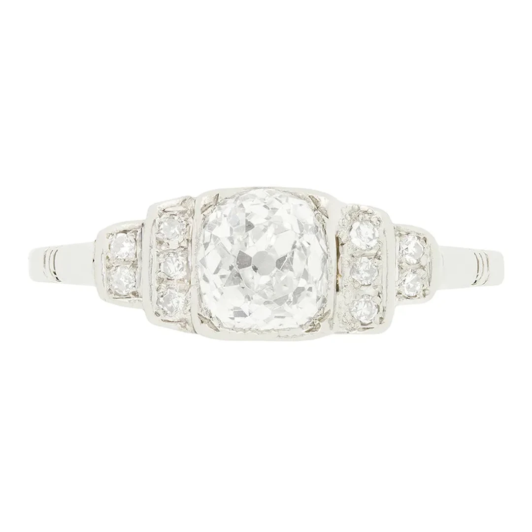 Art Deco 0.91ct Diamond Solitaire, c.1920s