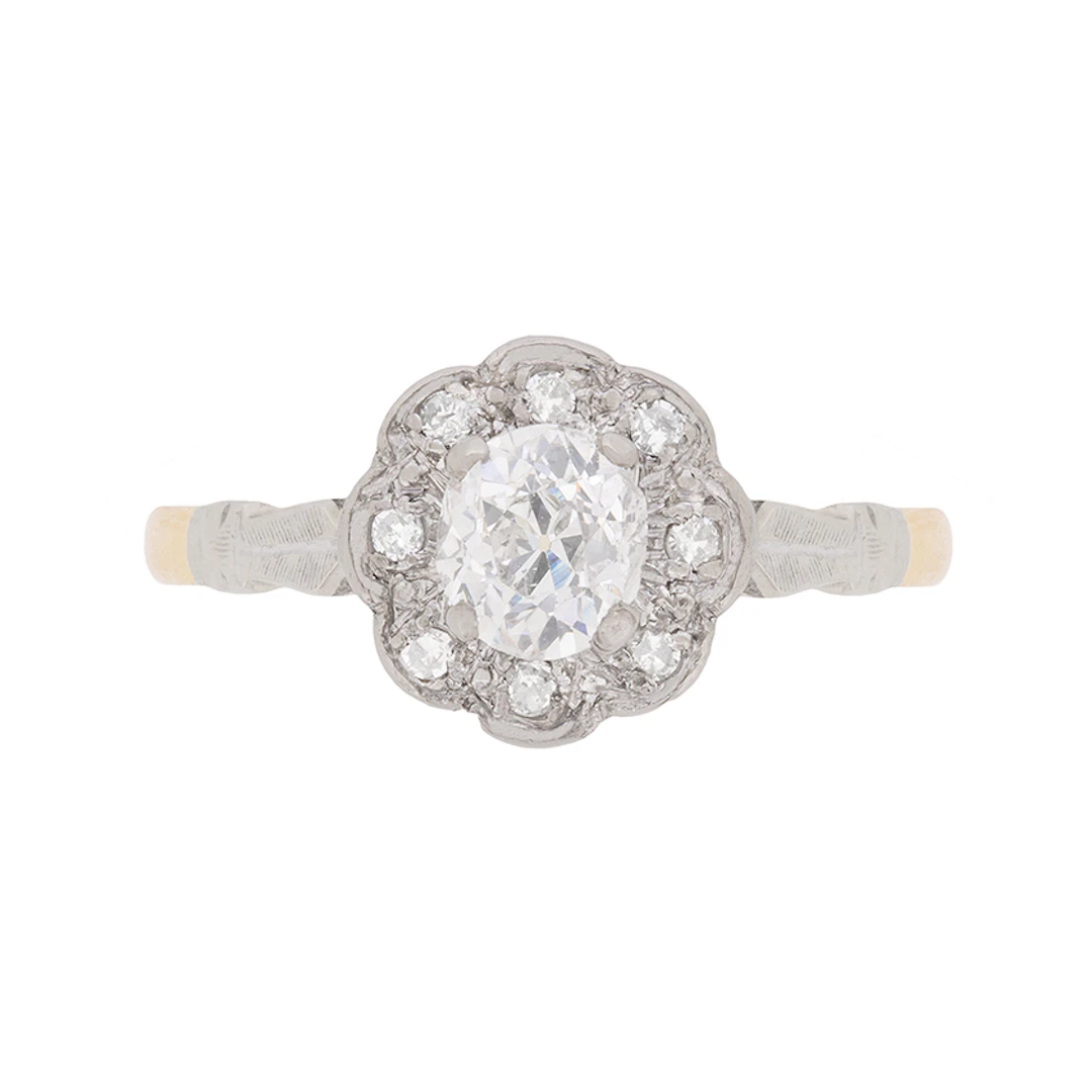 Art Deco Diamond Halo Ring, c.1920s