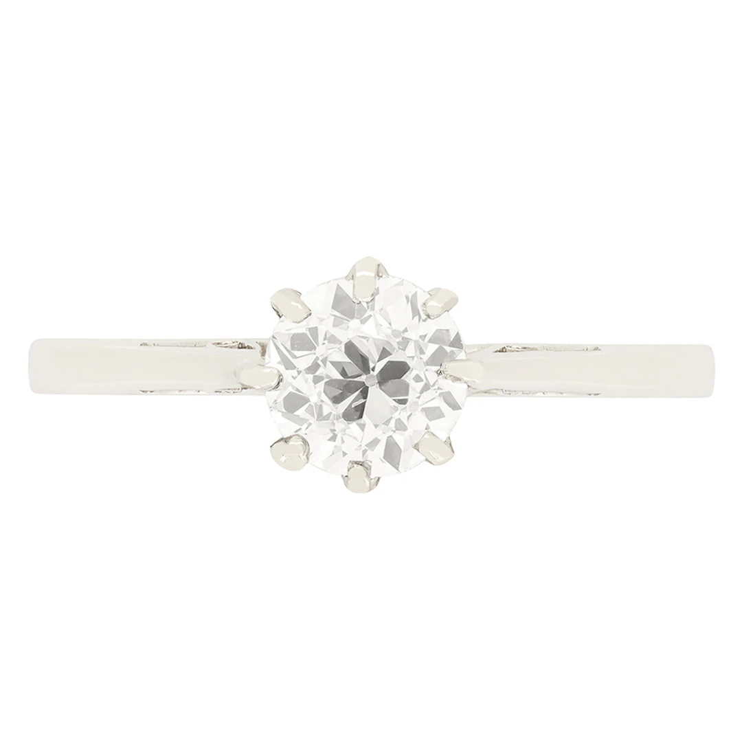 Art Deco 0.73ct Diamond Solitaire Ring, c.1920s