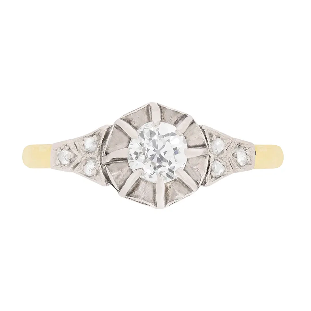 Edwardian 0.30ct Diamond Solitaire Engagement Ring, c.1910s