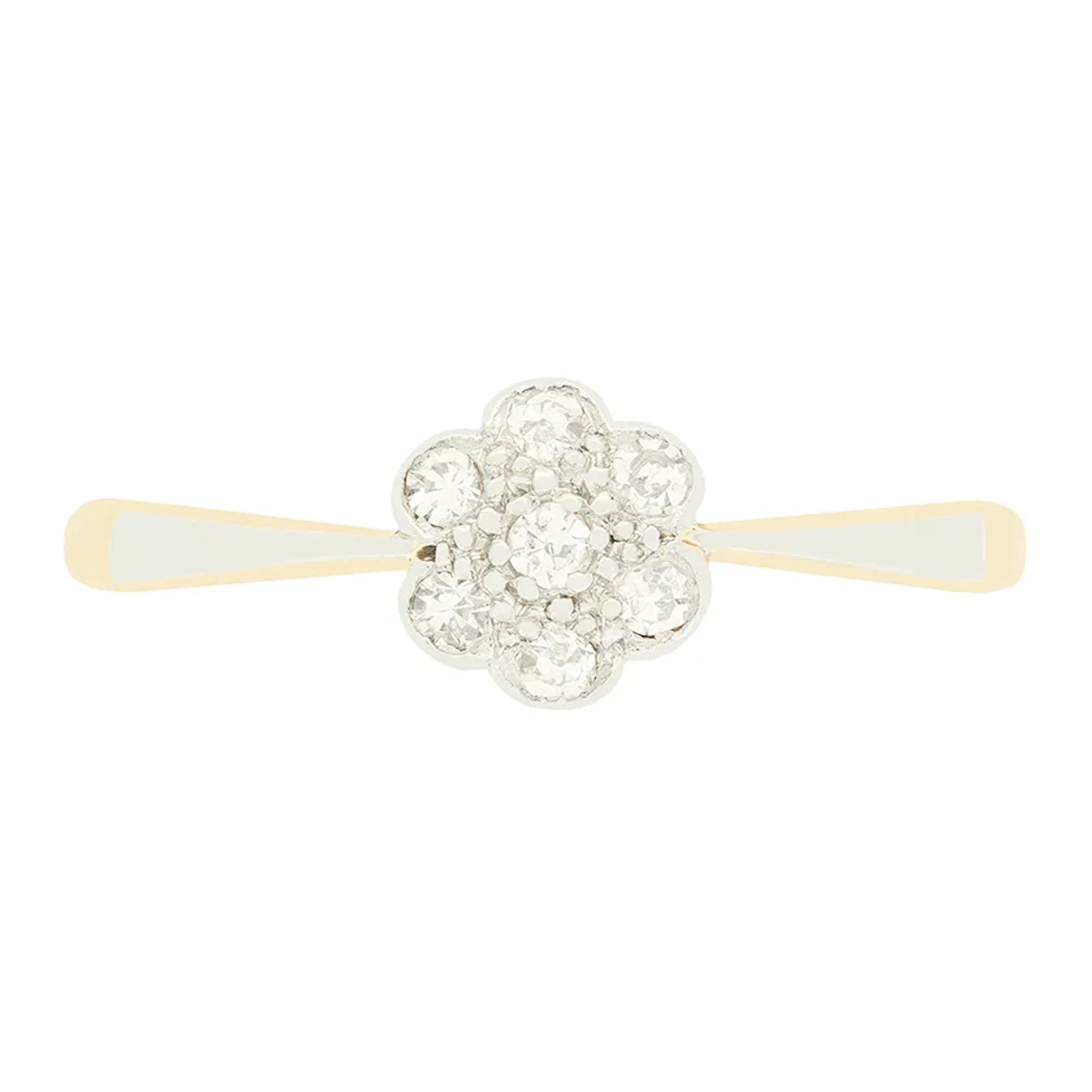 Edwardian 0.14ct Diamond Daisy Cluster Ring, c.1910s