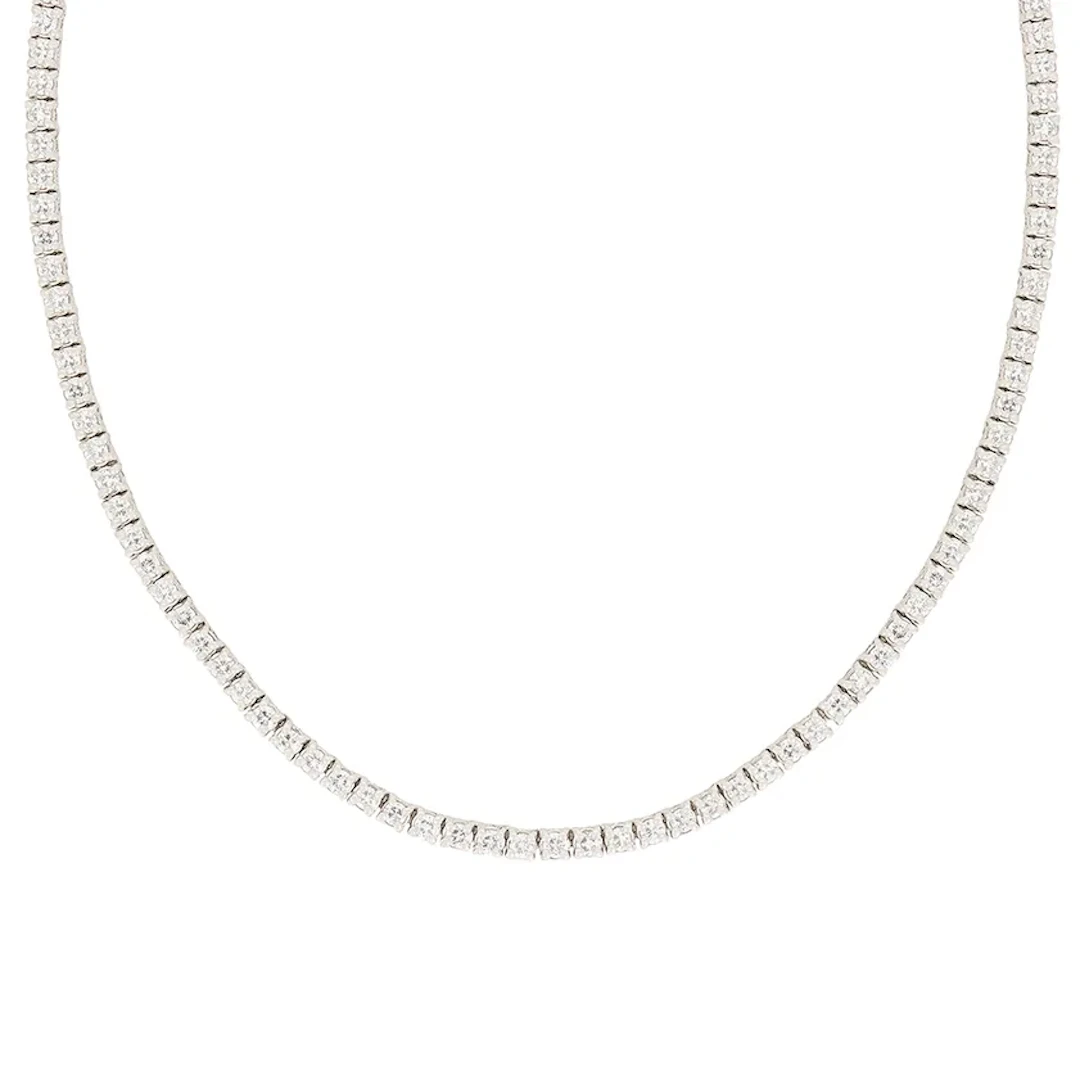 Contemporary 4.04ct Diamond Line Necklace