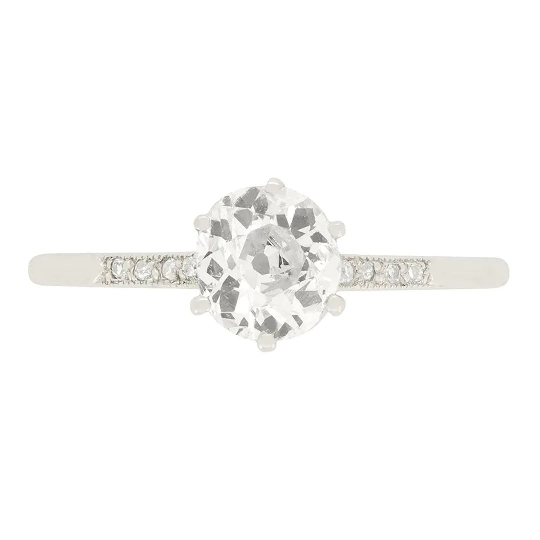 Late Deco 0.74ct Diamond Solitaire Ring, c.1930s