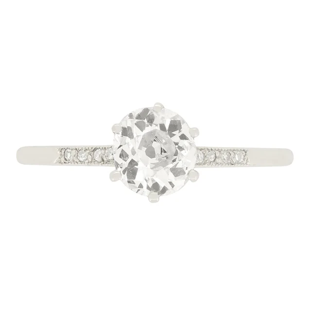 Late Deco 0.74ct Diamond Solitaire Ring, c.1930s