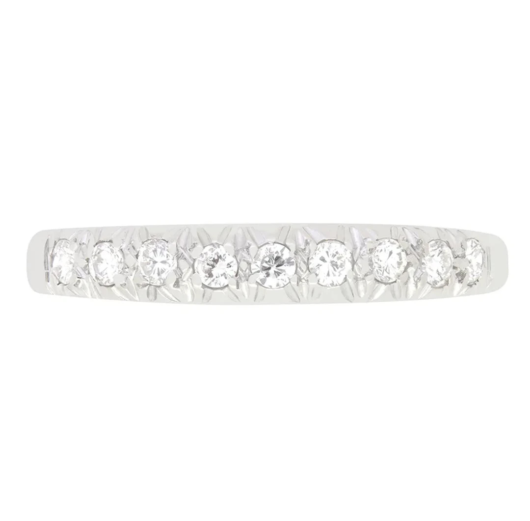 Vintage 0.27ct Diamond Half Eternity Ring, c.1979