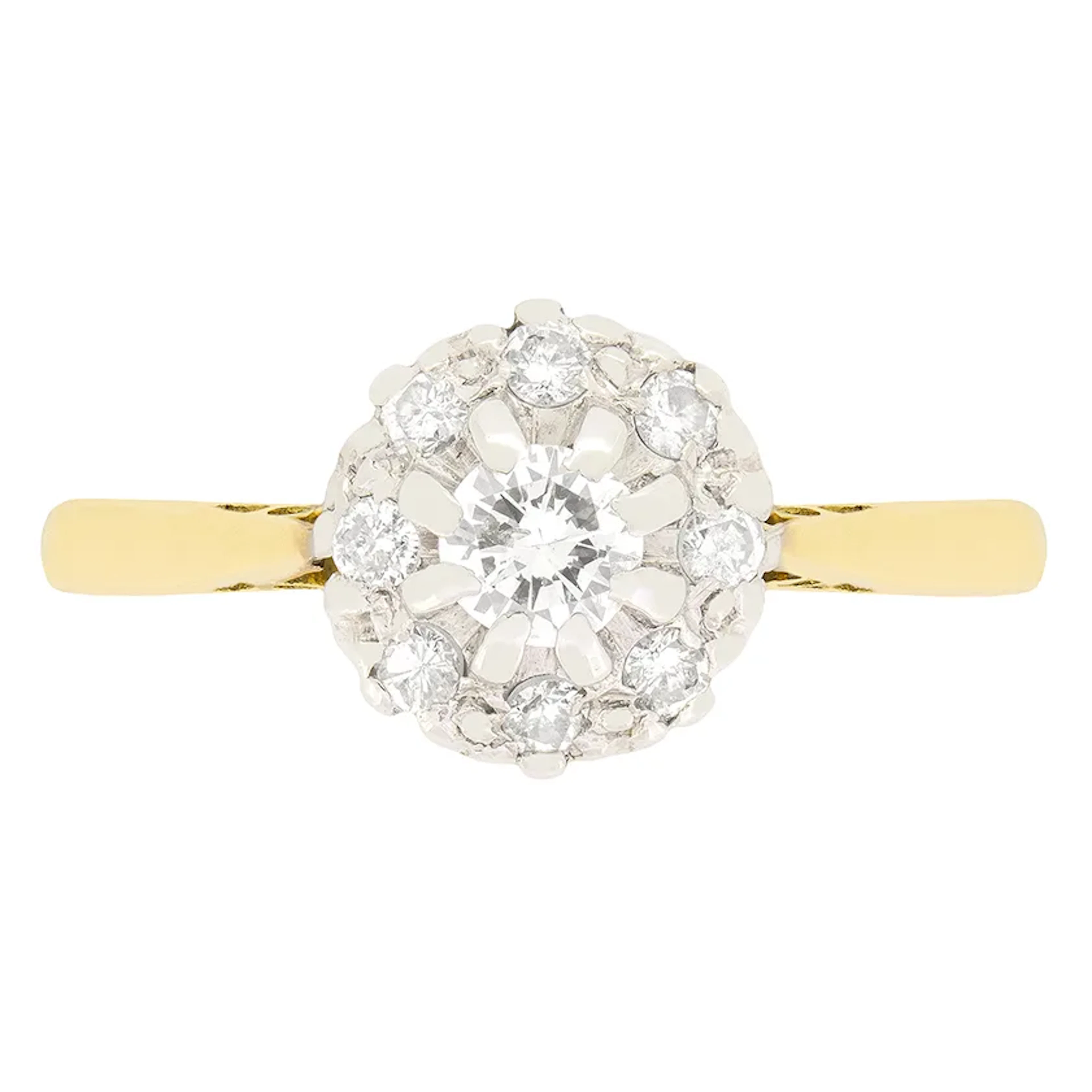 Vintage 0.41ct Diamond Cluster Ring, c.1950s