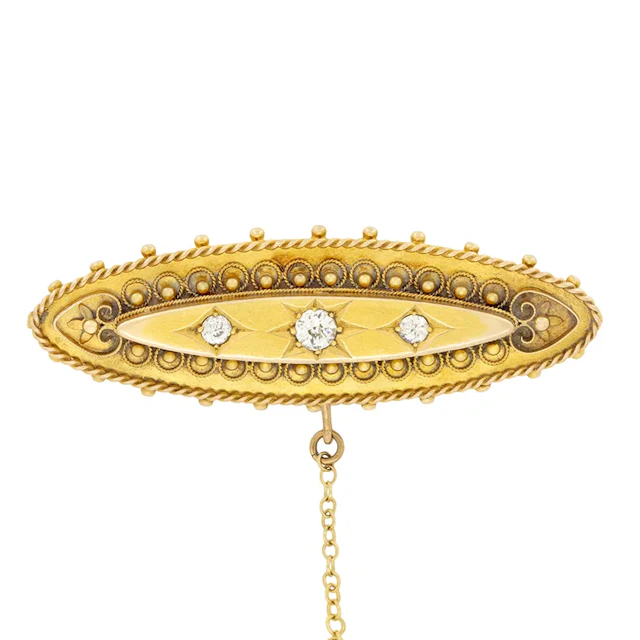 Victorian 0.40ct Diamond Brooch, c.1880s