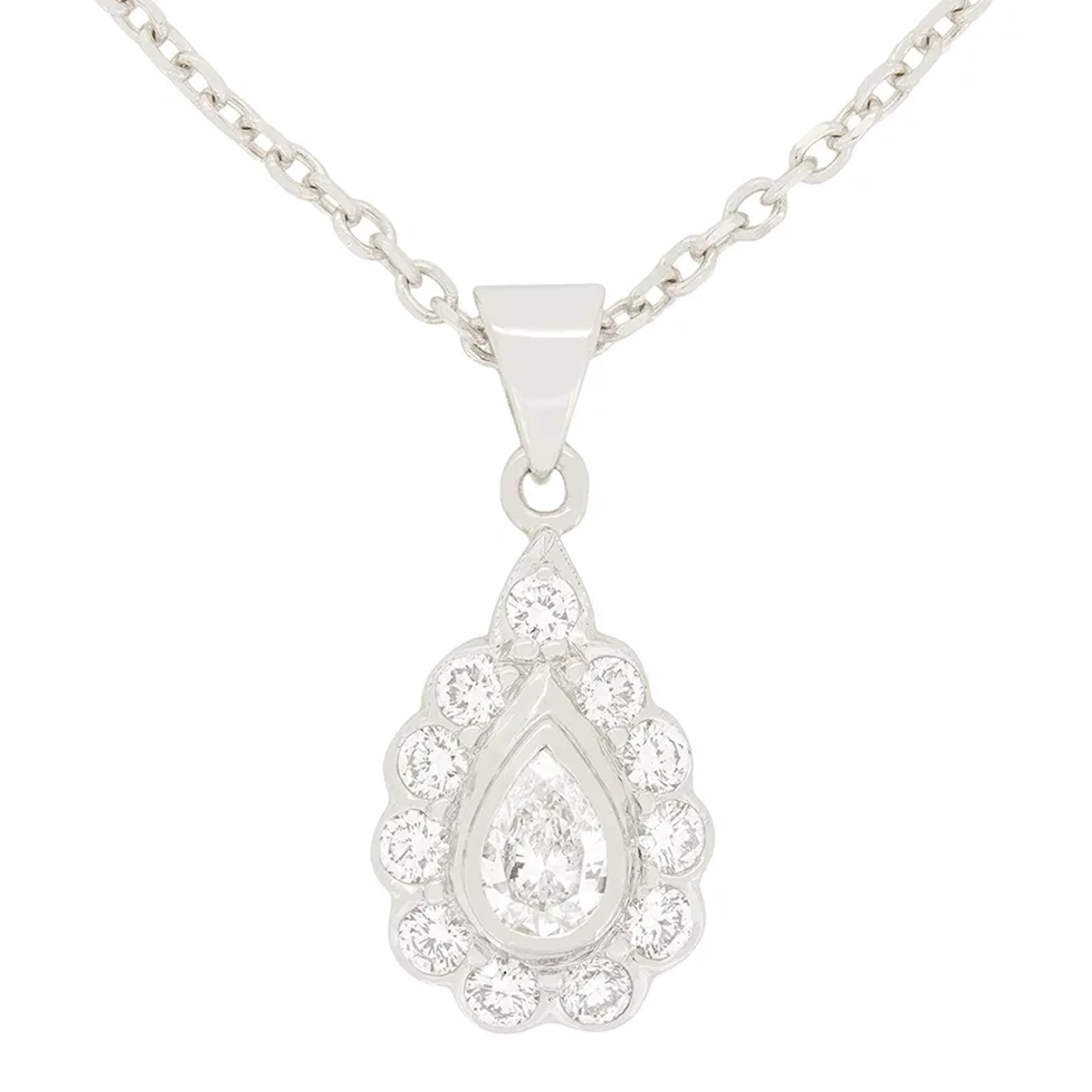 Contemporary 0.90ct Diamond Pear Shaped Pendant