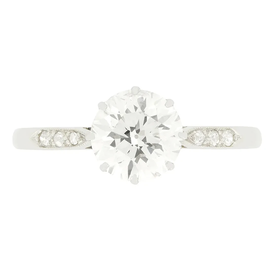 Art Deco 1.60ct Diamond Solitaire Ring, c.1920s