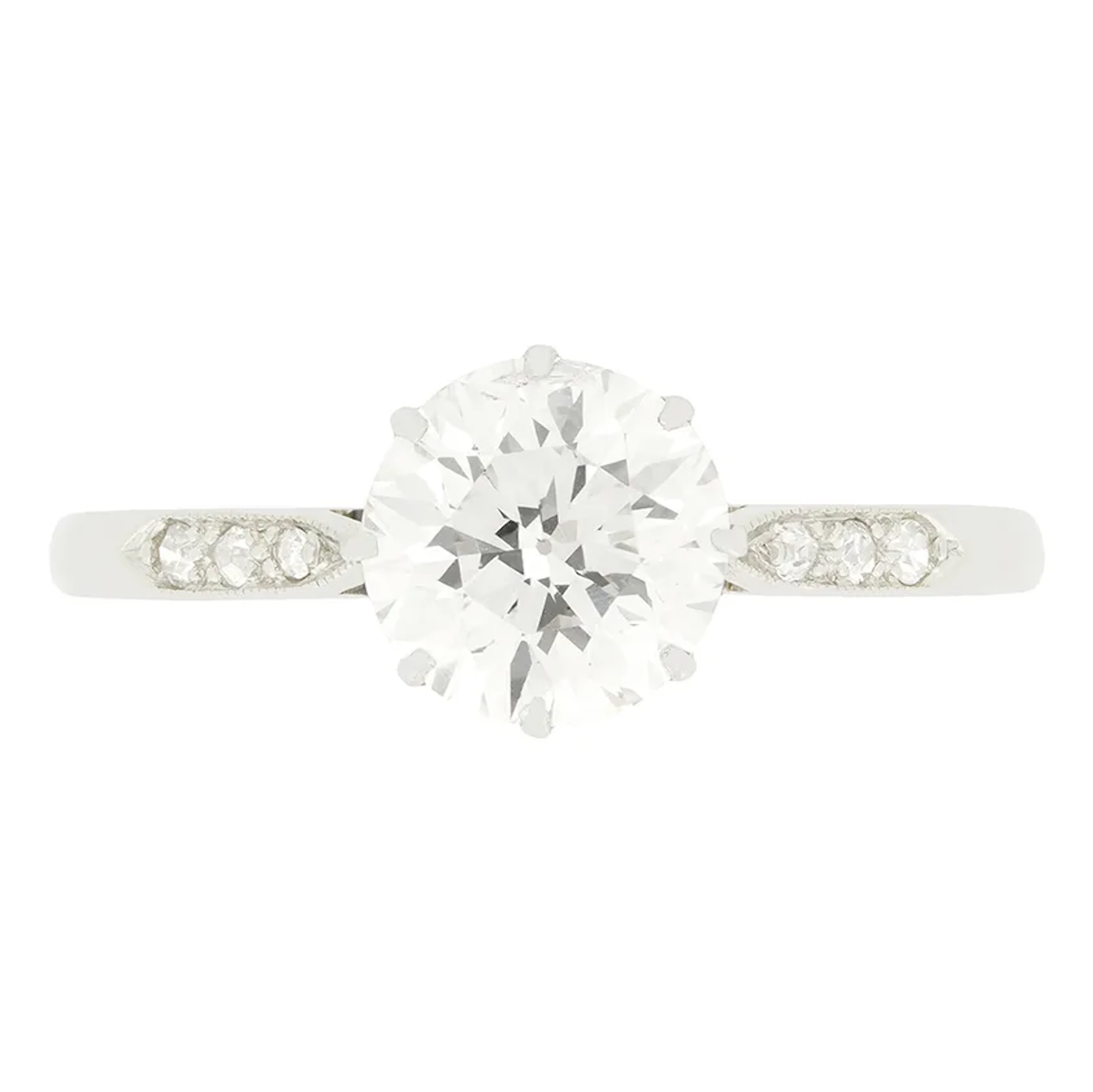 Art Deco 1.60ct Diamond Solitaire Ring, c.1920s