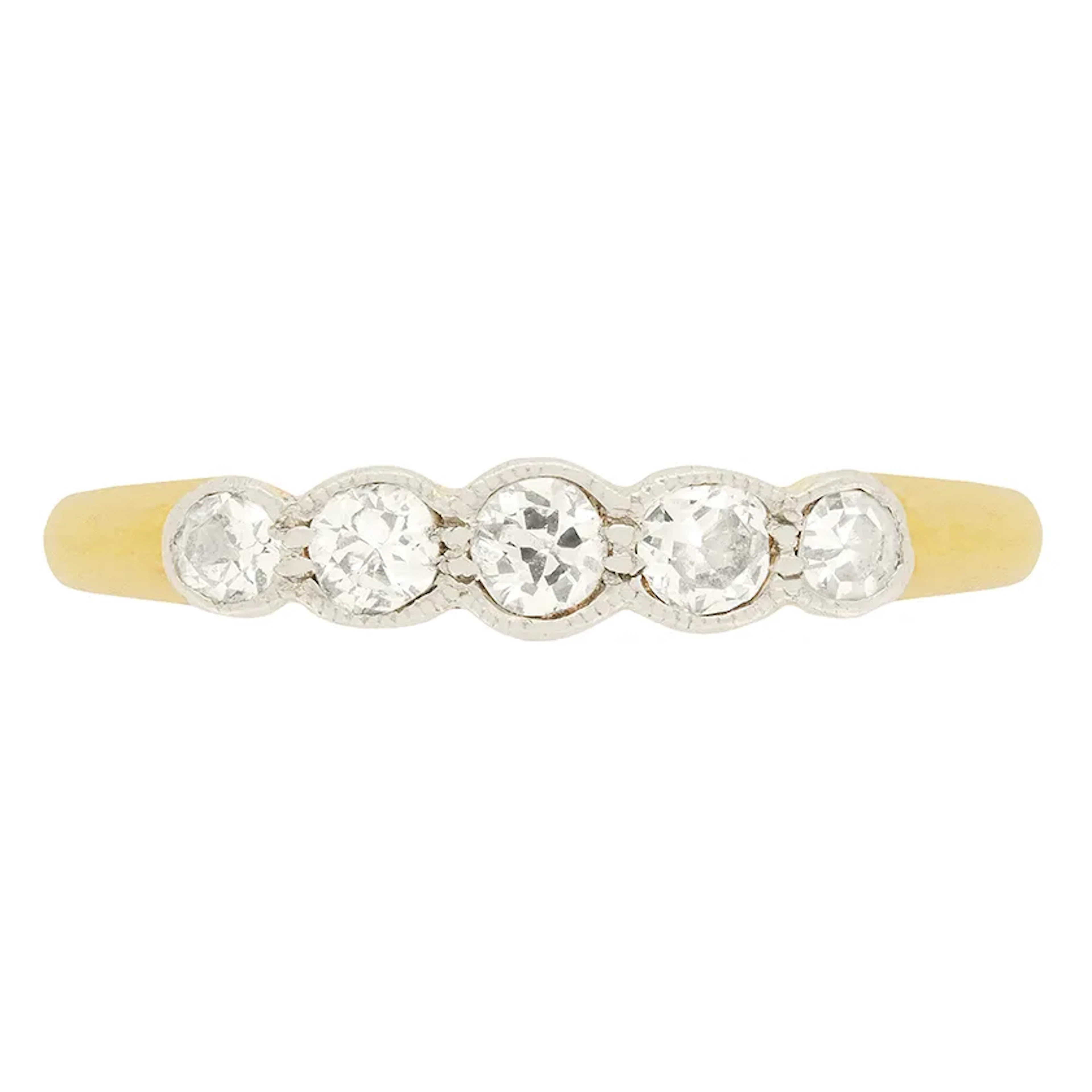 Victorian 0.27ct Diamond Five Stone Ring, c.1880s