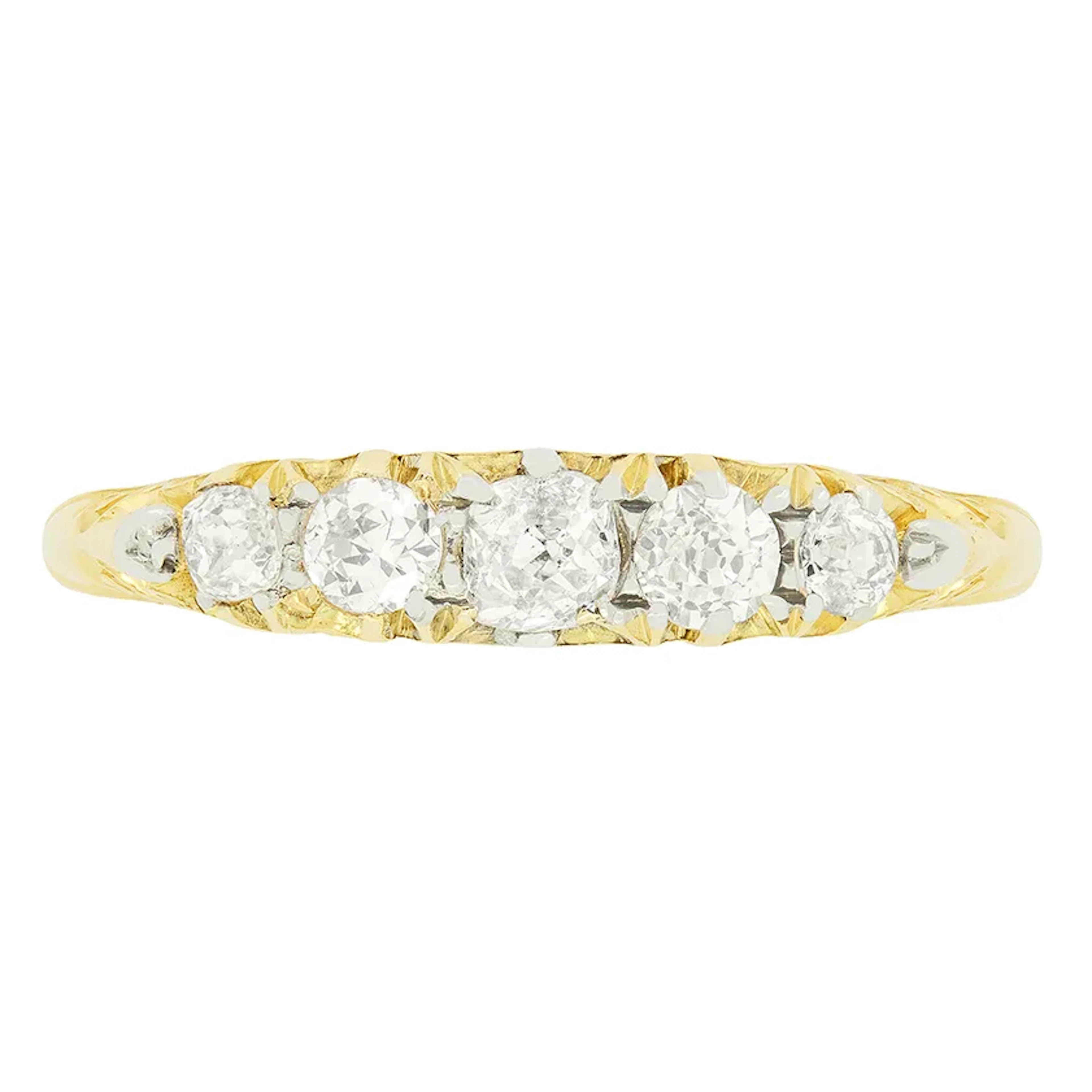 Victorian 0.70ct Diamond Five Stone RIng, c.1880s
