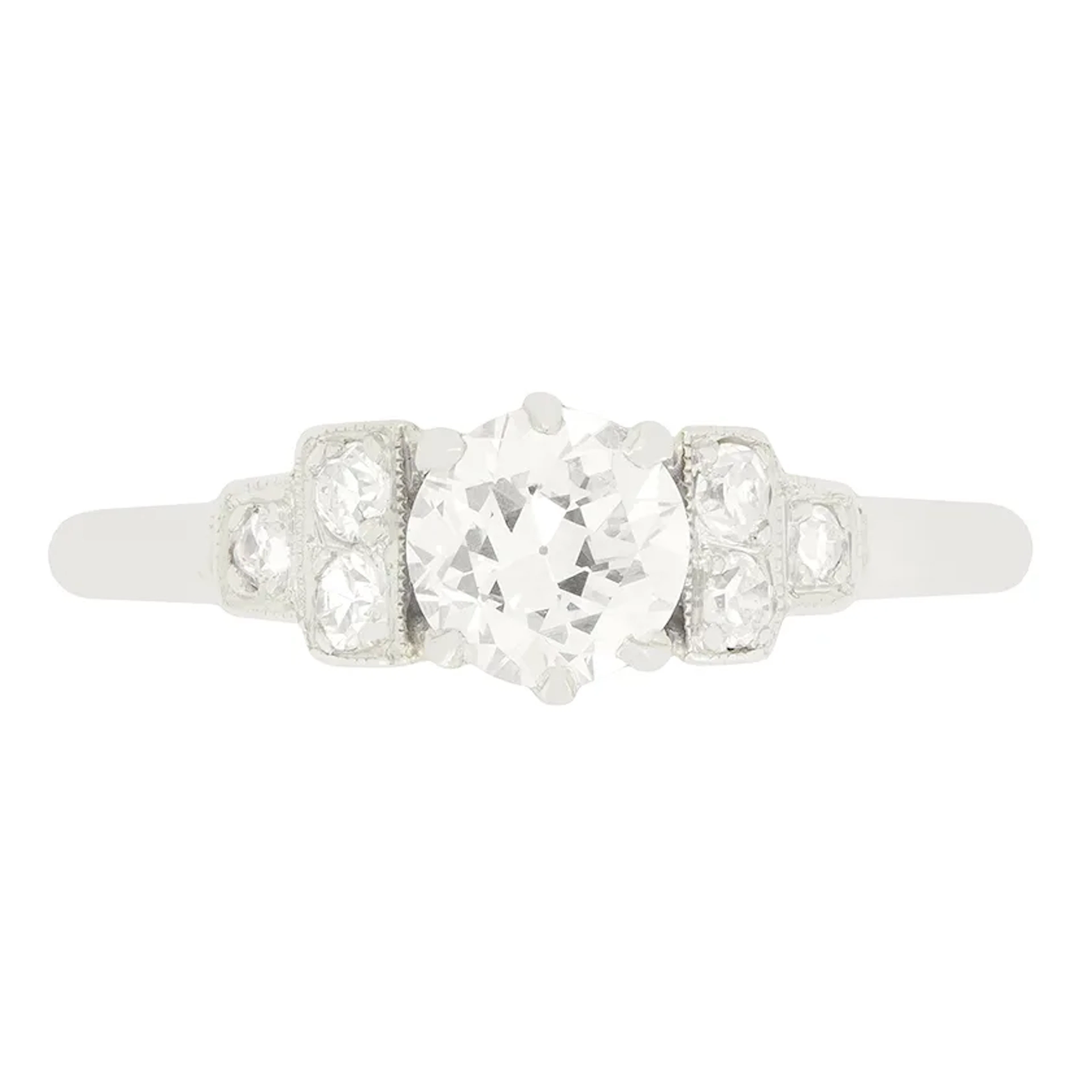 Art Deco 0.60ct Diamond Solitaire Ring, c.1920s