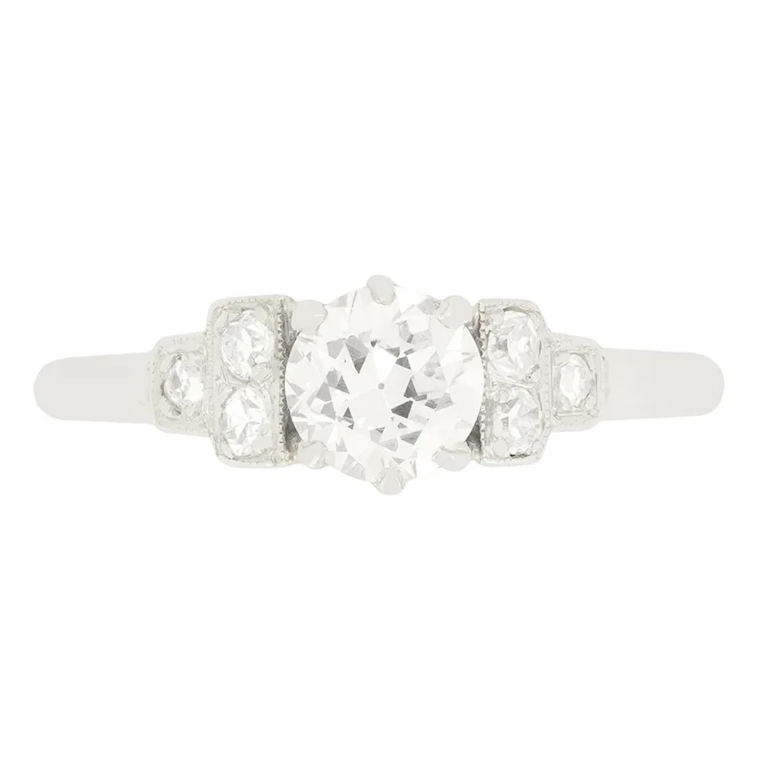 Art Deco 0.60ct Diamond Solitaire Ring, c.1920s