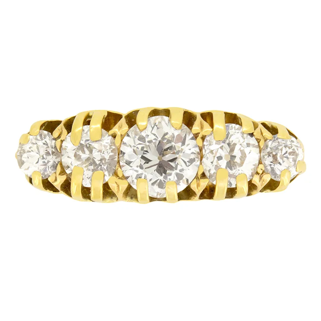 Victorian 1.80ct Diamond Five Stone Ring, c.1890s
