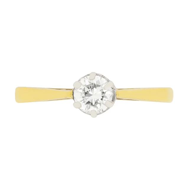 Late Deco 0.40ct Diamond Solitaire Engagement Ring, c.1940s