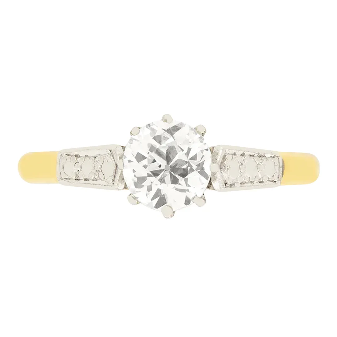 Edwardian 0.86ct Diamond Solitaire Ring, c.1910s