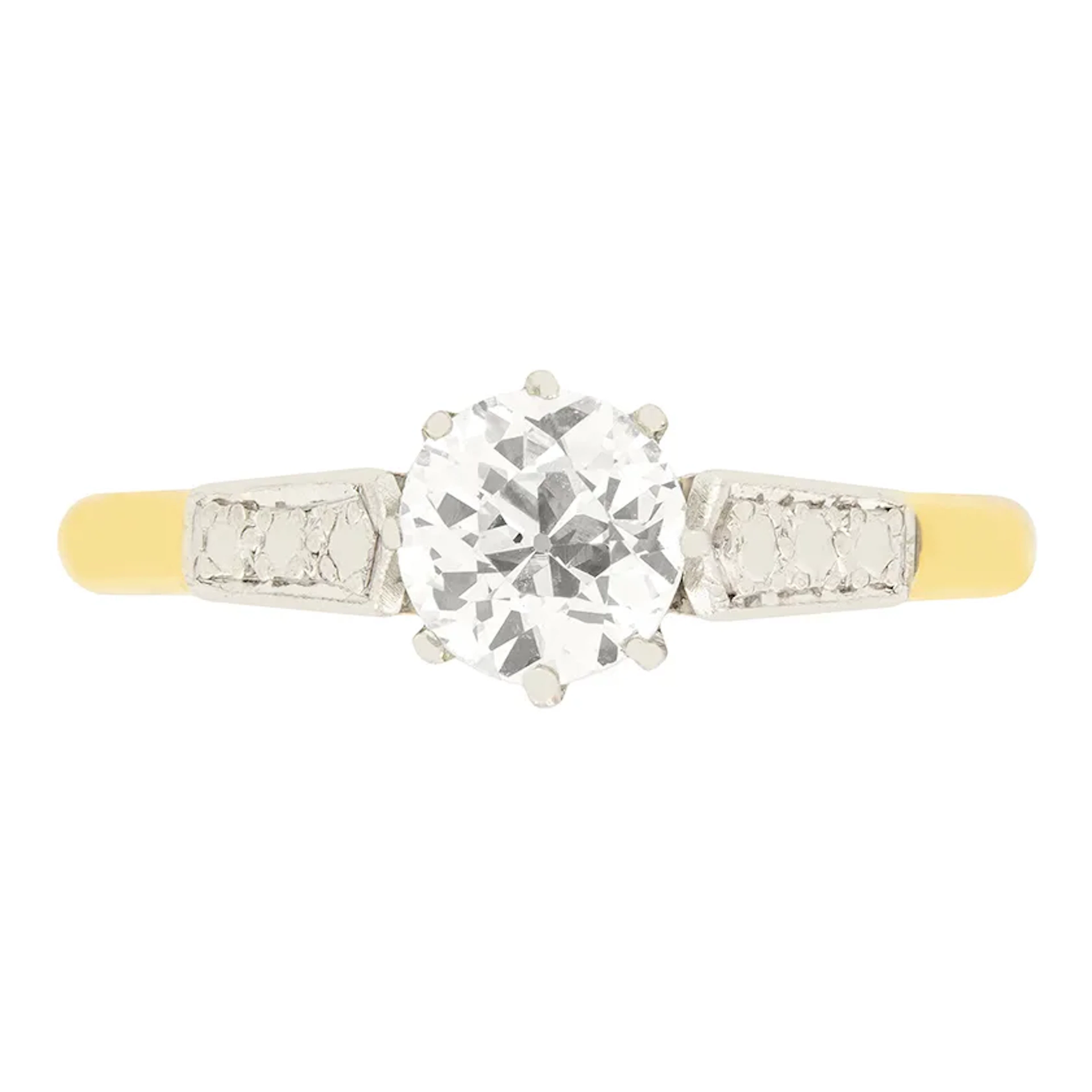 Edwardian 0.86ct Diamond Solitaire Ring, c.1910s