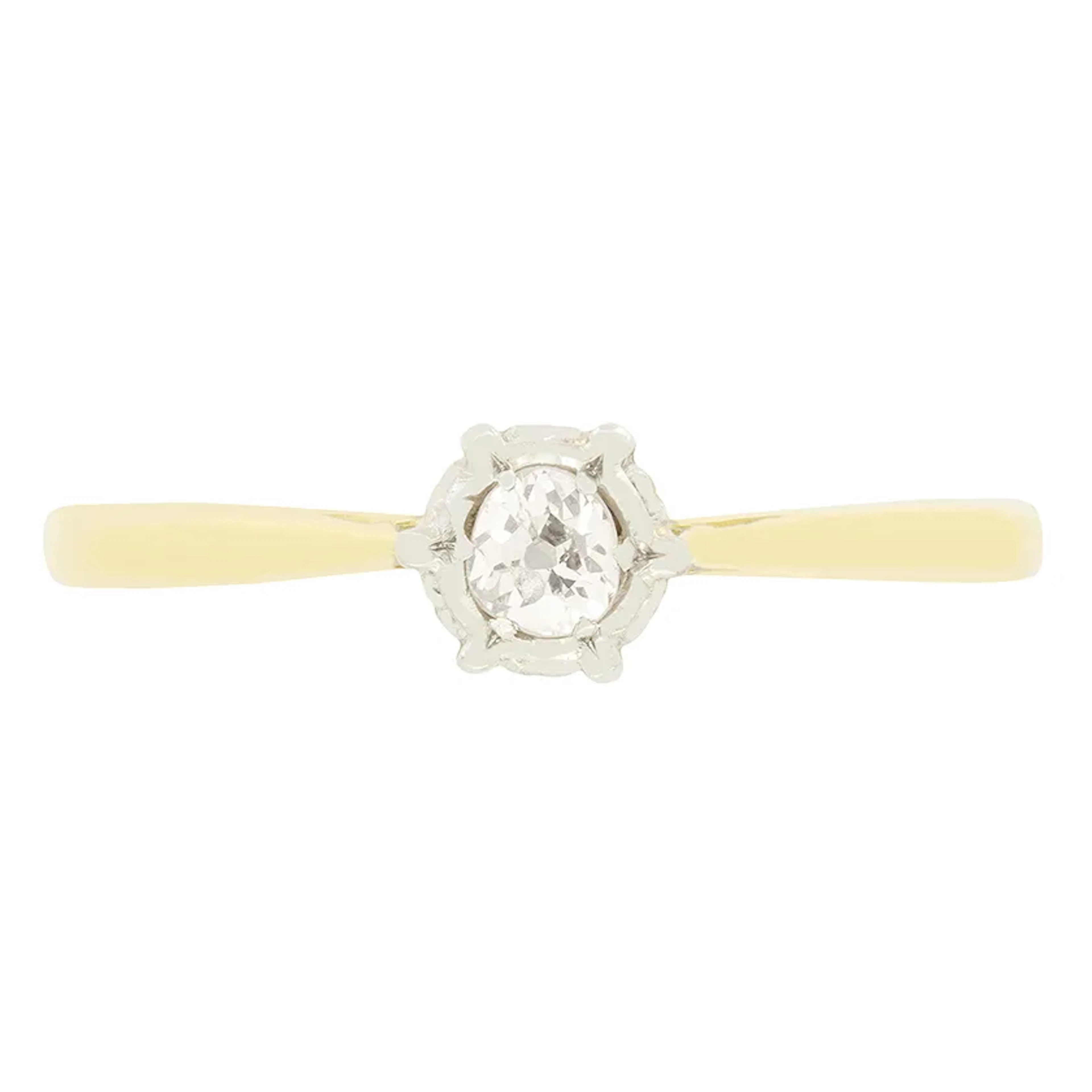 Vintage 0.20ct Diamond Solitaire Ring, hallmarked 1966