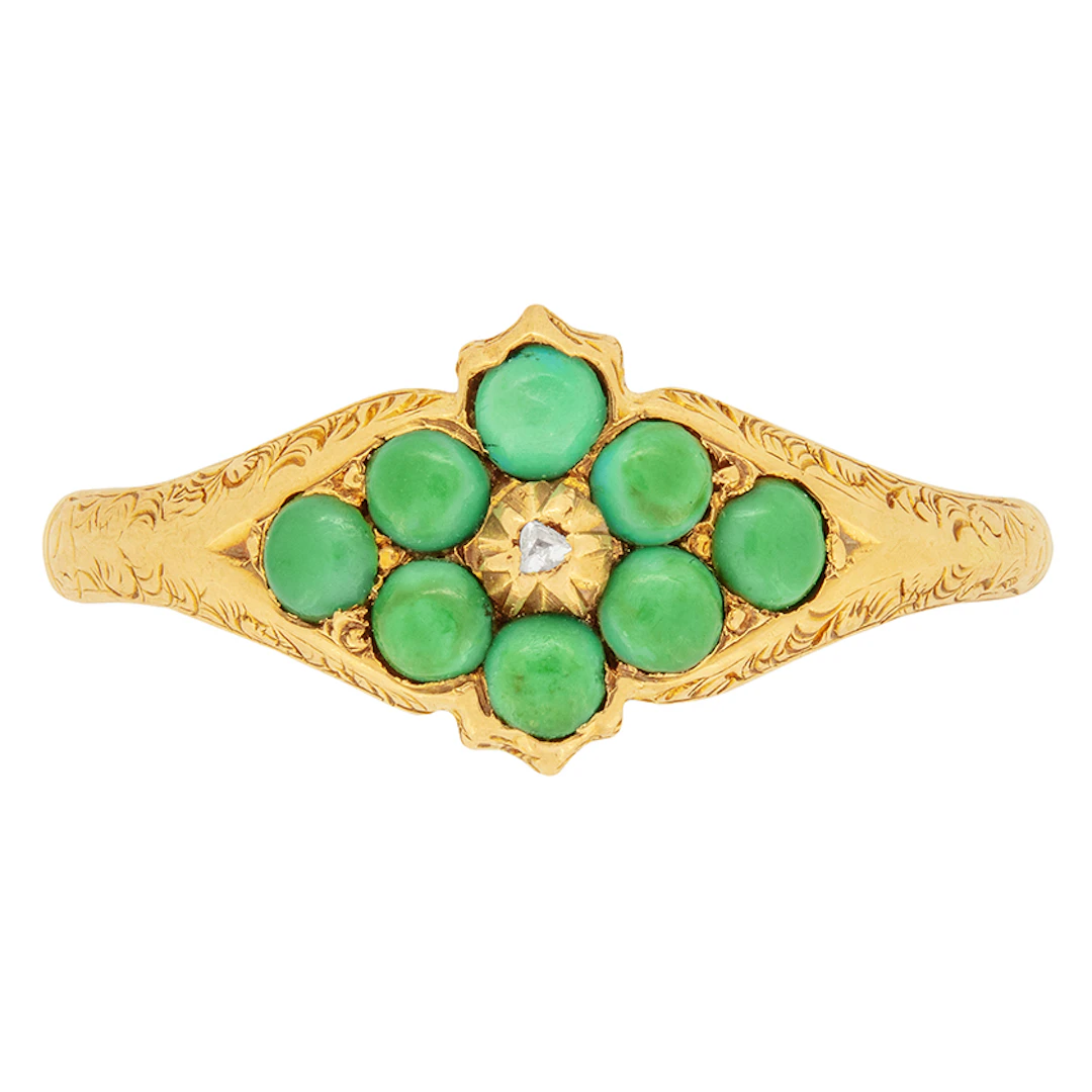 Victorian Turquoise and Diamond Ring, c.1869