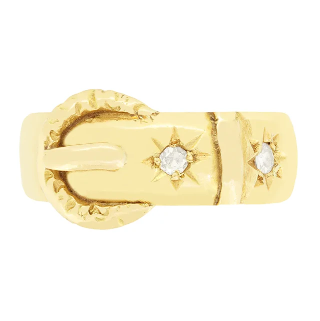 Victorian 0.10ct Diamond Buckle Ring, c.1880s
