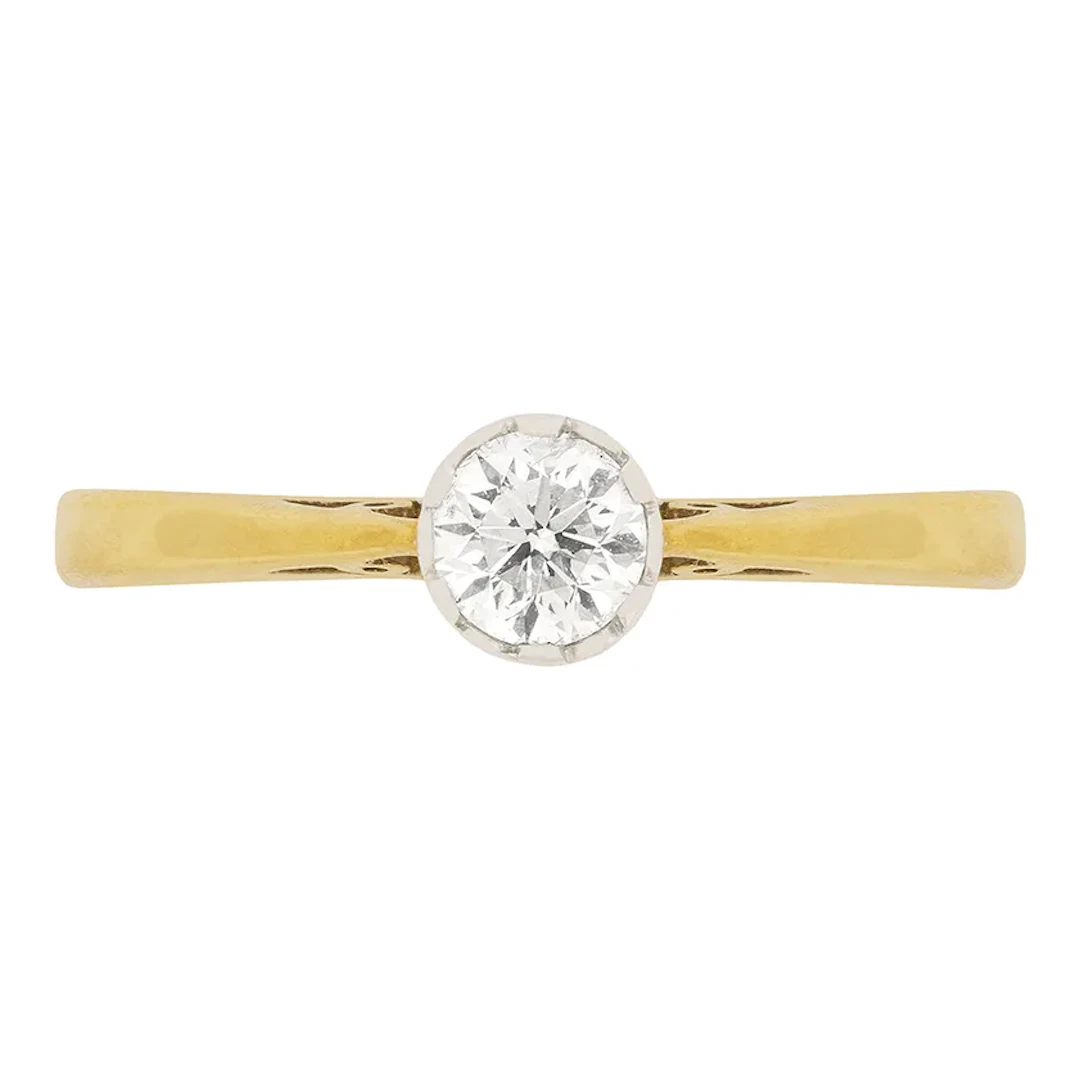 Vintage 0.33 Carat Diamond Solitaire Engagement Ring, c.1970s