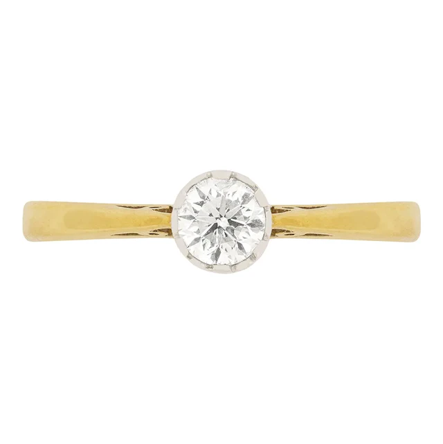 Vintage 0.33 Carat Diamond Solitaire Engagement Ring, c.1970s