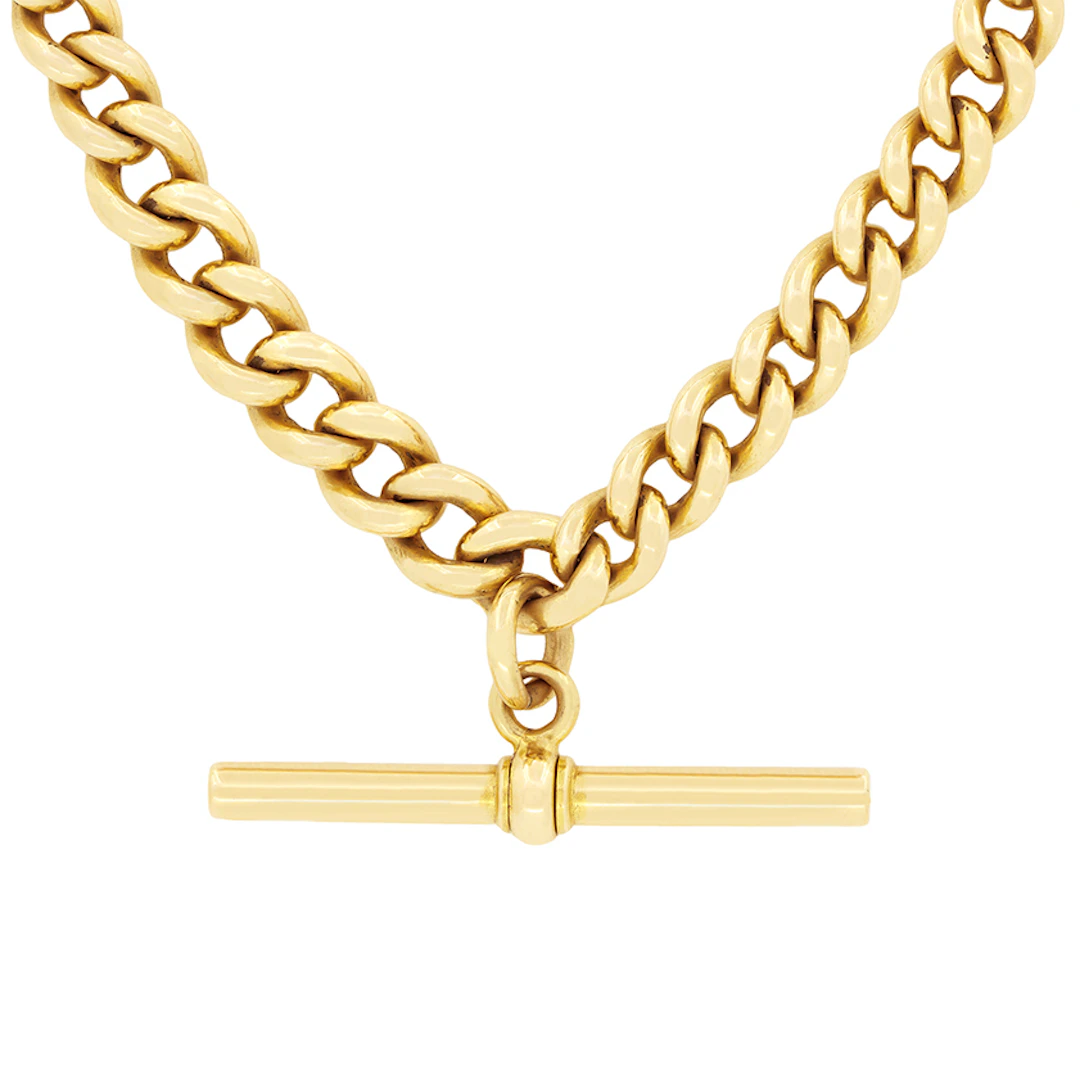 Victorian 15ct Gold Albert Chain, c.1900s