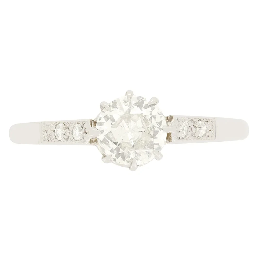 Art Deco 0.60ct Diamond Solitaire Ring, c.1920s