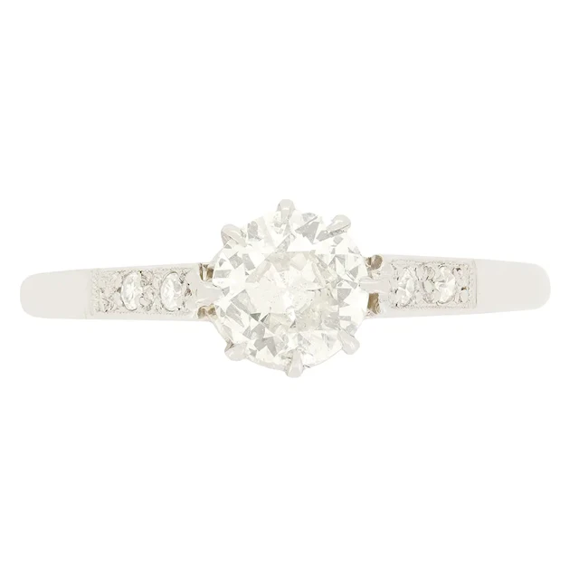 Art Deco 0.60ct Diamond Solitaire Ring, c.1920s