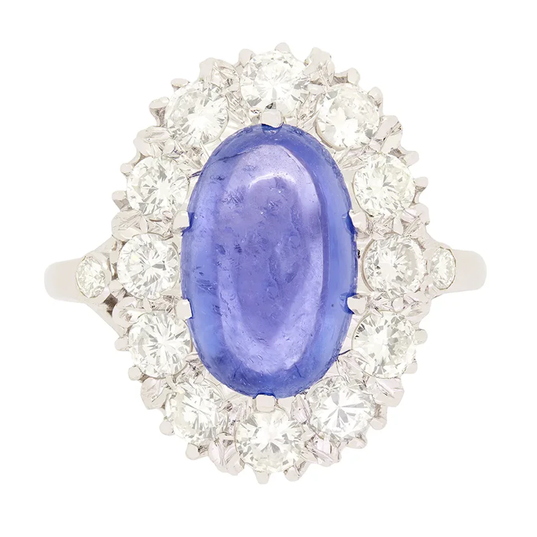 Vintage 5.00ct Sapphire and Diamond Cluster c.1950s