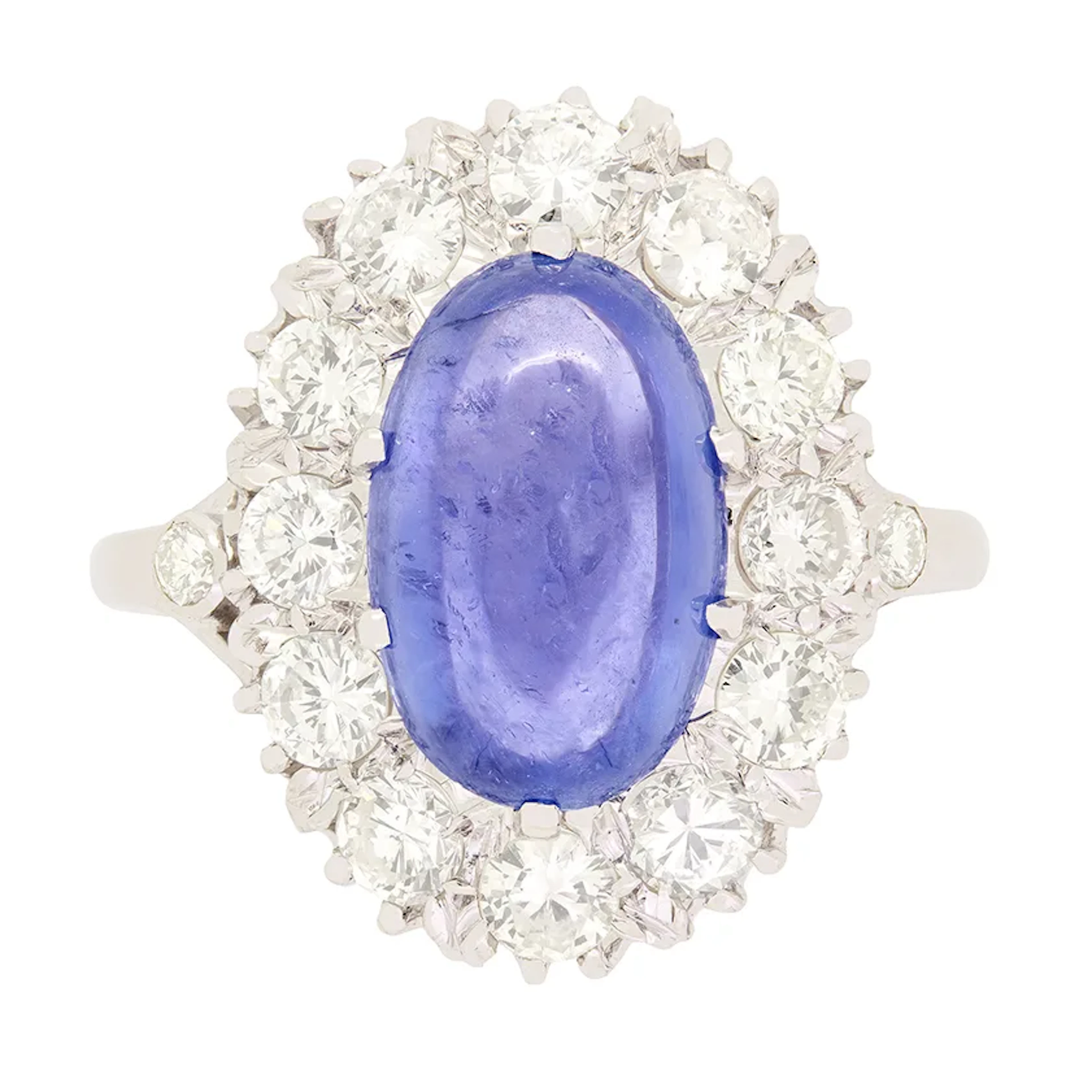 Vintage 5.00ct Sapphire and Diamond Cluster c.1950s