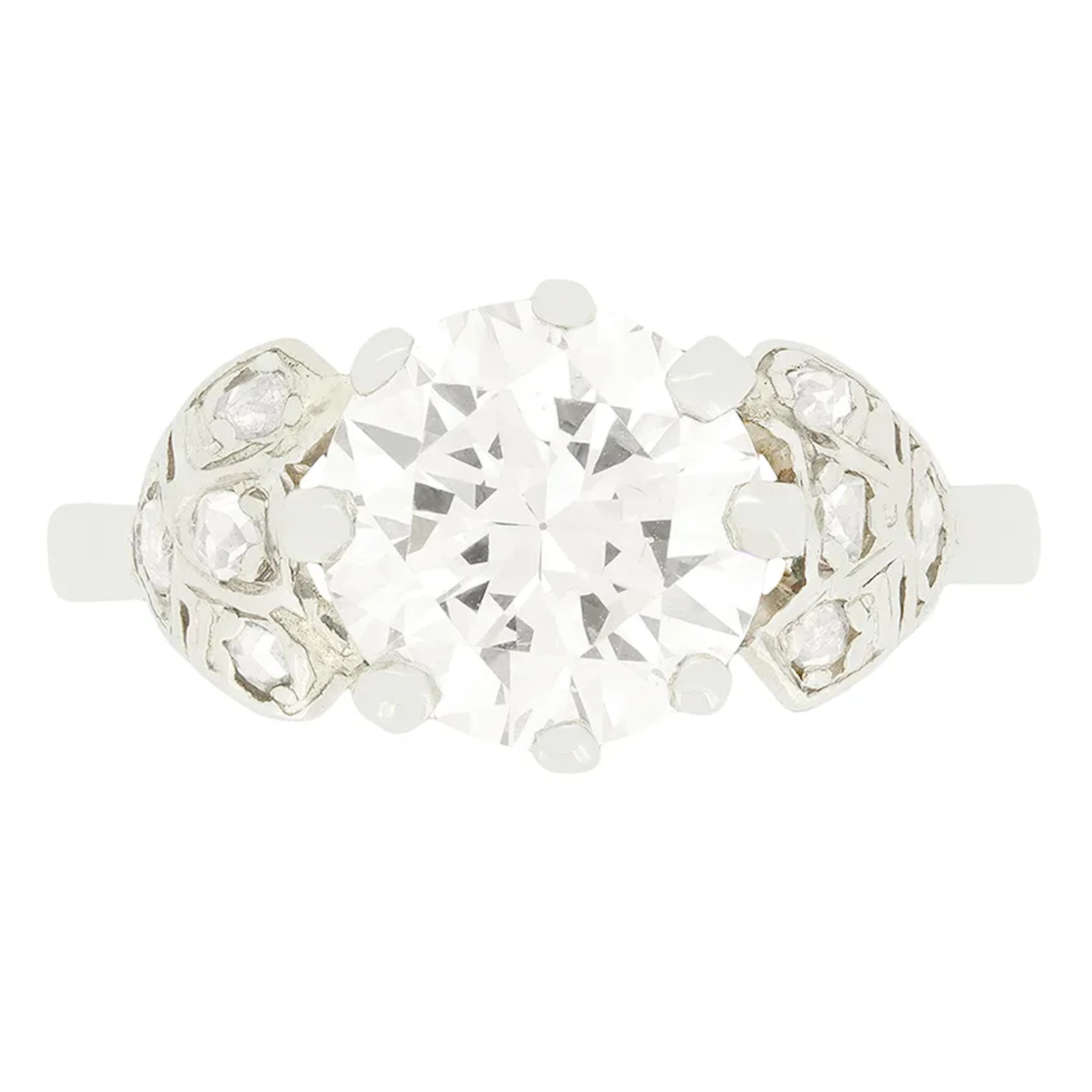 Art Deco 1.85ct Diamond Solitaire Ring, c.1920s