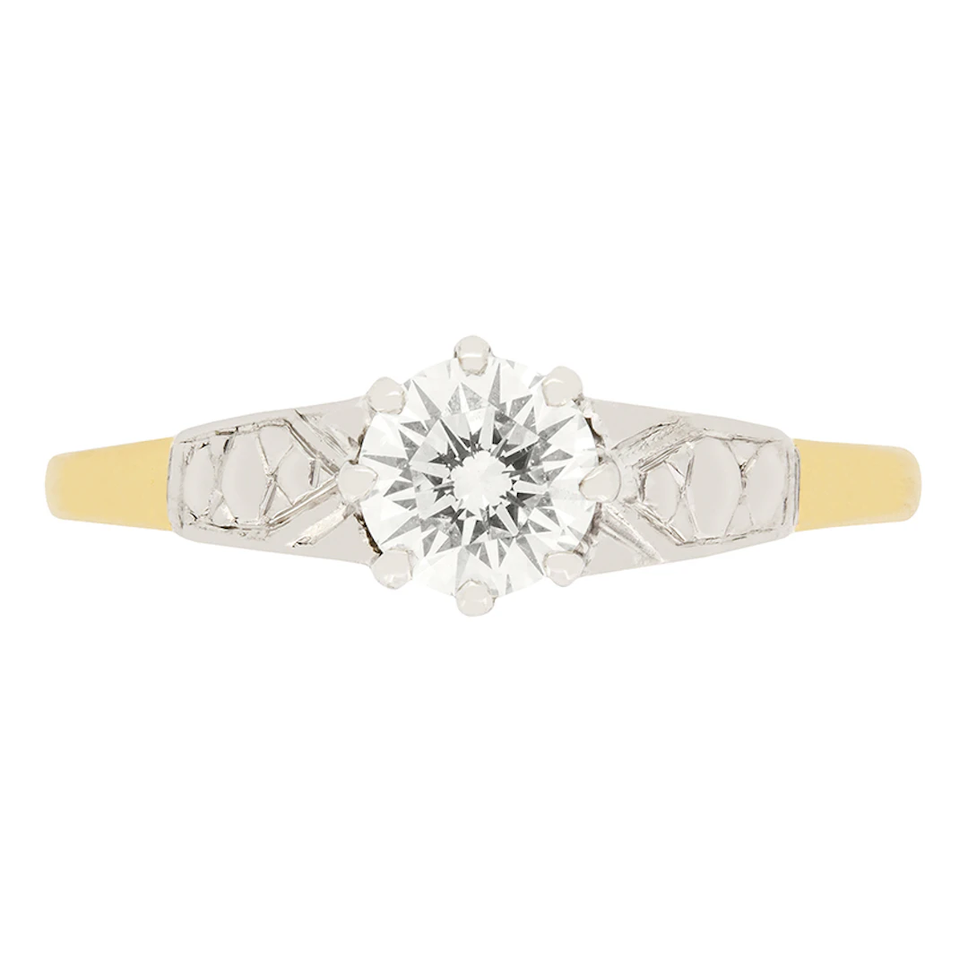 Vintage 0.65ct Diamond Solitaire Ring, c.1940s