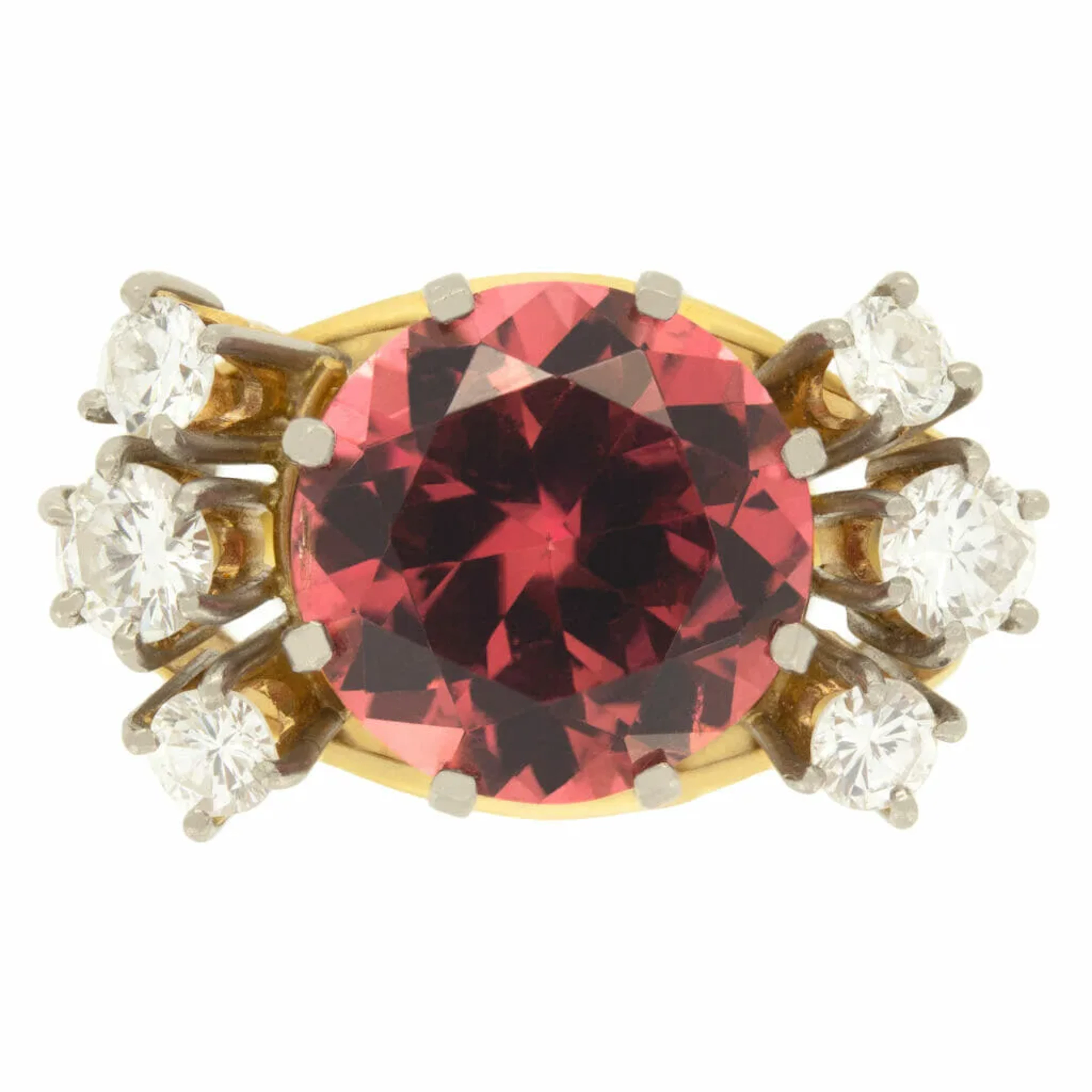 Vintage 6.50ct Pink Tourmaline Cocktail Ring, c.1970