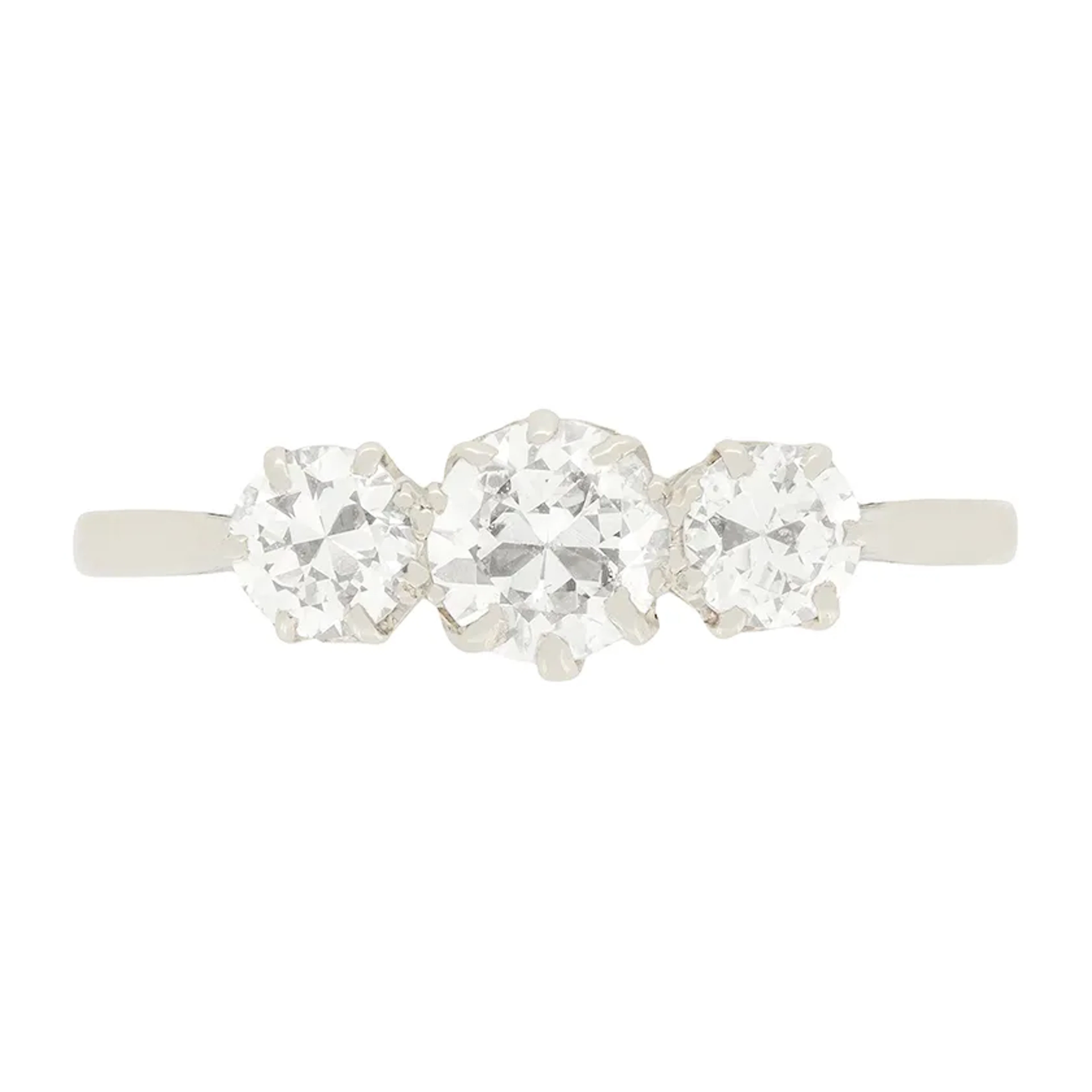 Art Deco 1.20ct Diamond Three Stone Ring c.1920s