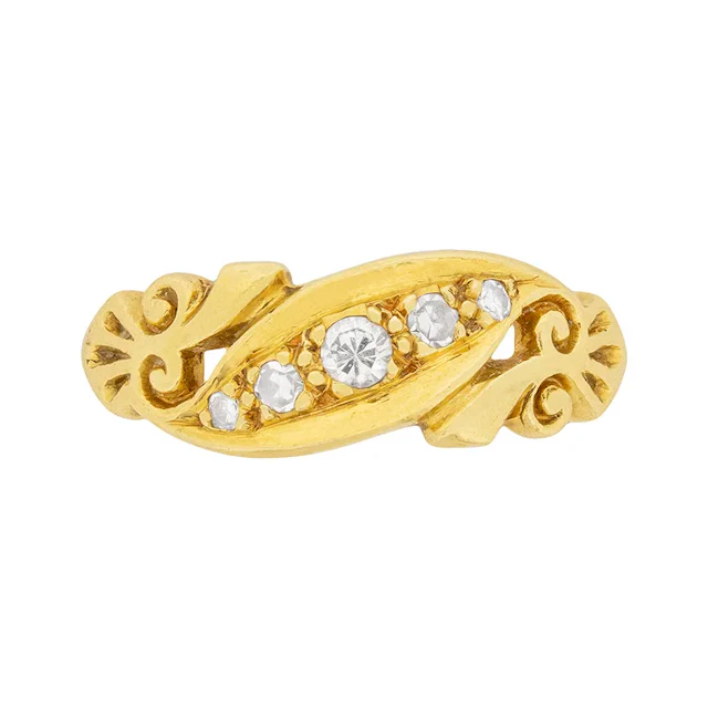 Victorian Style Five Stone Twist Ring, c.1980s