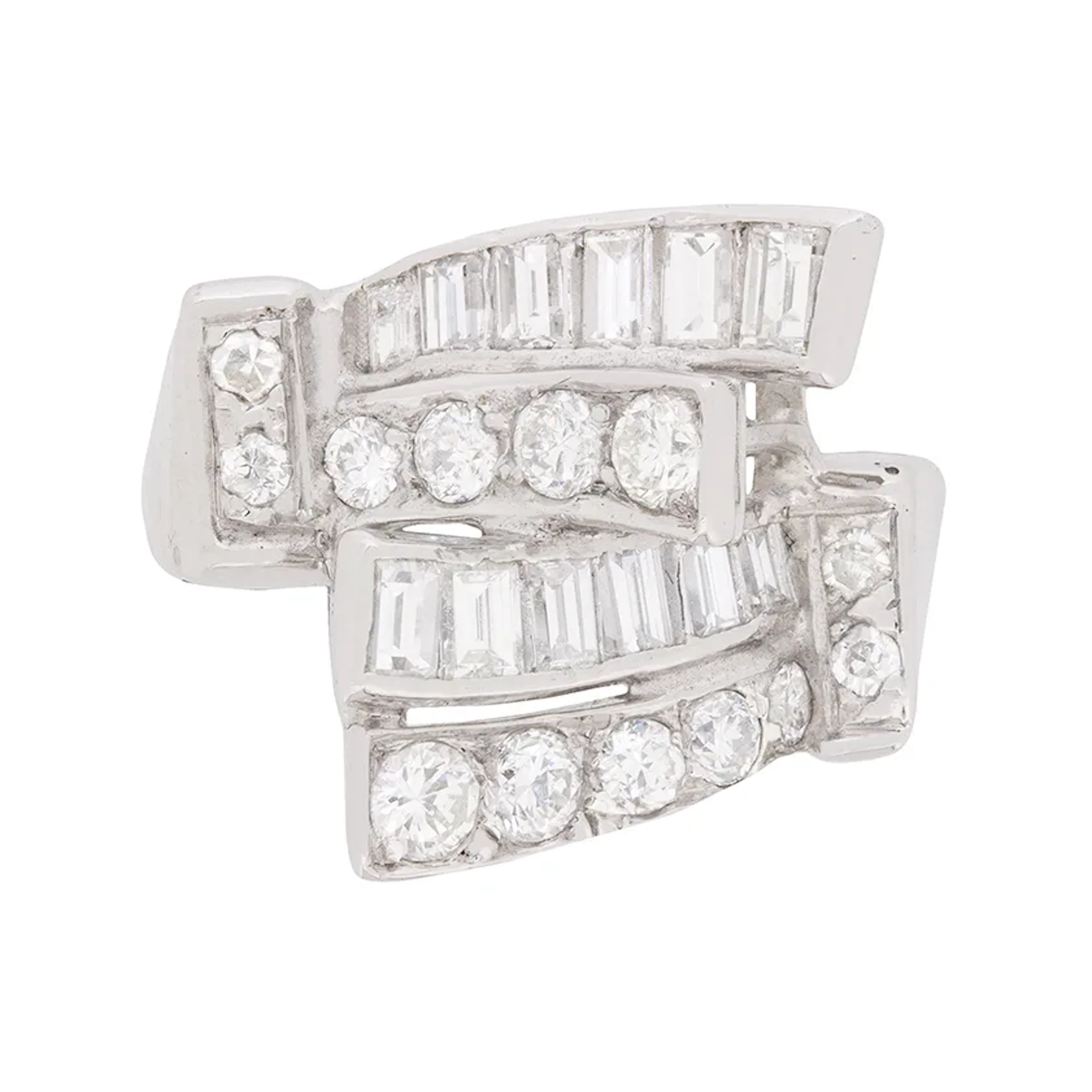 Late Art Deco Bespoke Diamond Cluster Ring, c.1930s