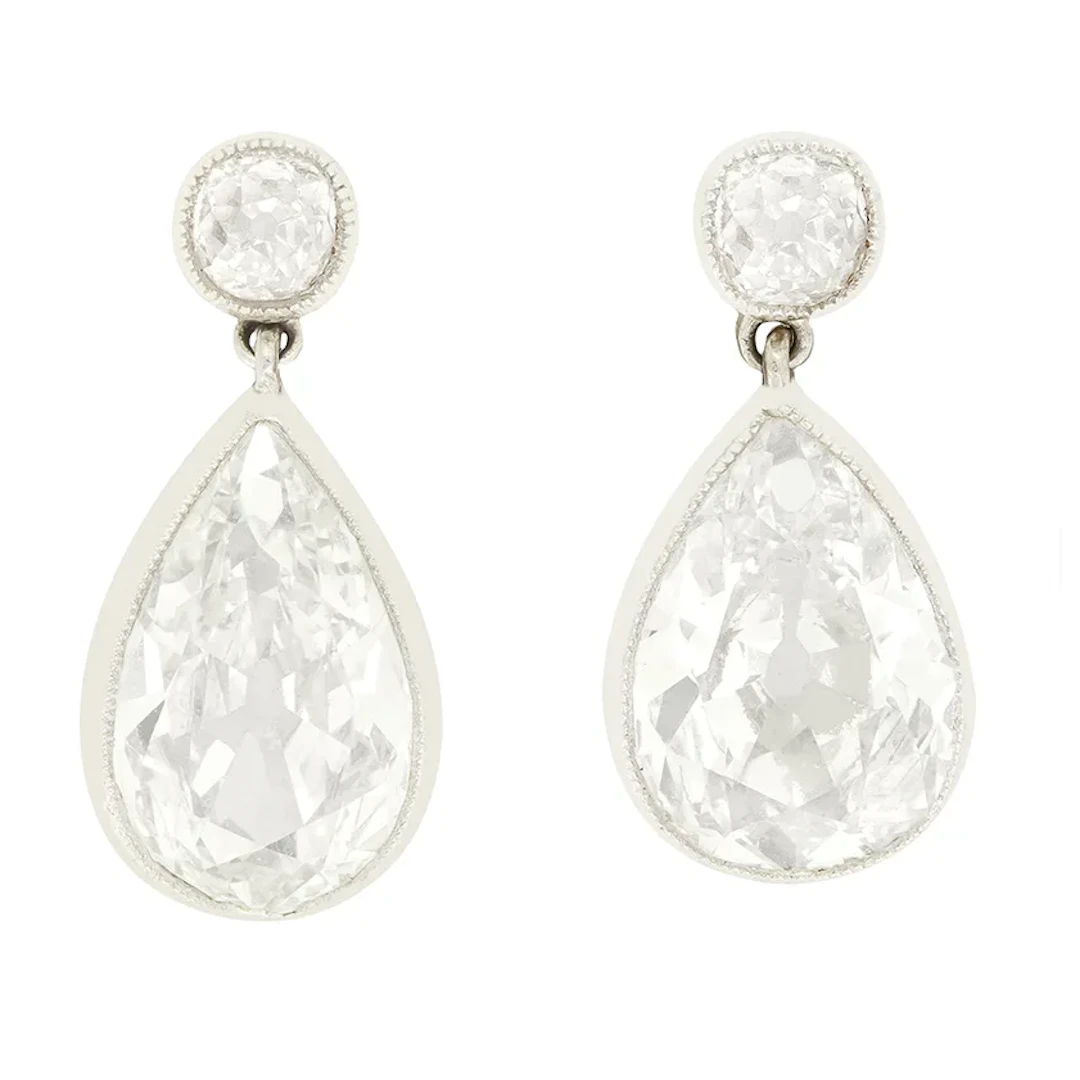 Art Deco 5.00ct Diamond Drop Earrings, c.1920s