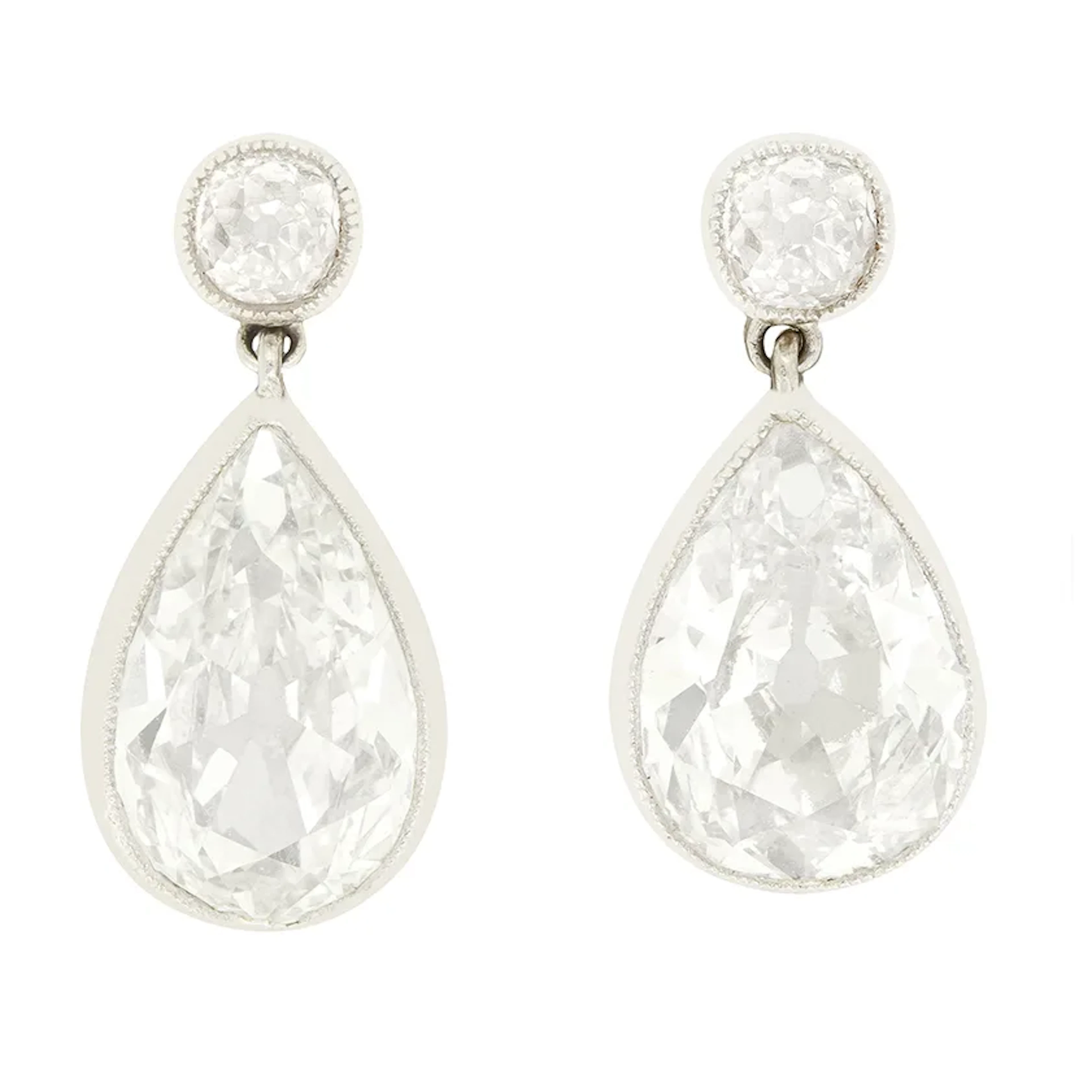 Art Deco 5.00ct Diamond Drop Earrings, c.1920s