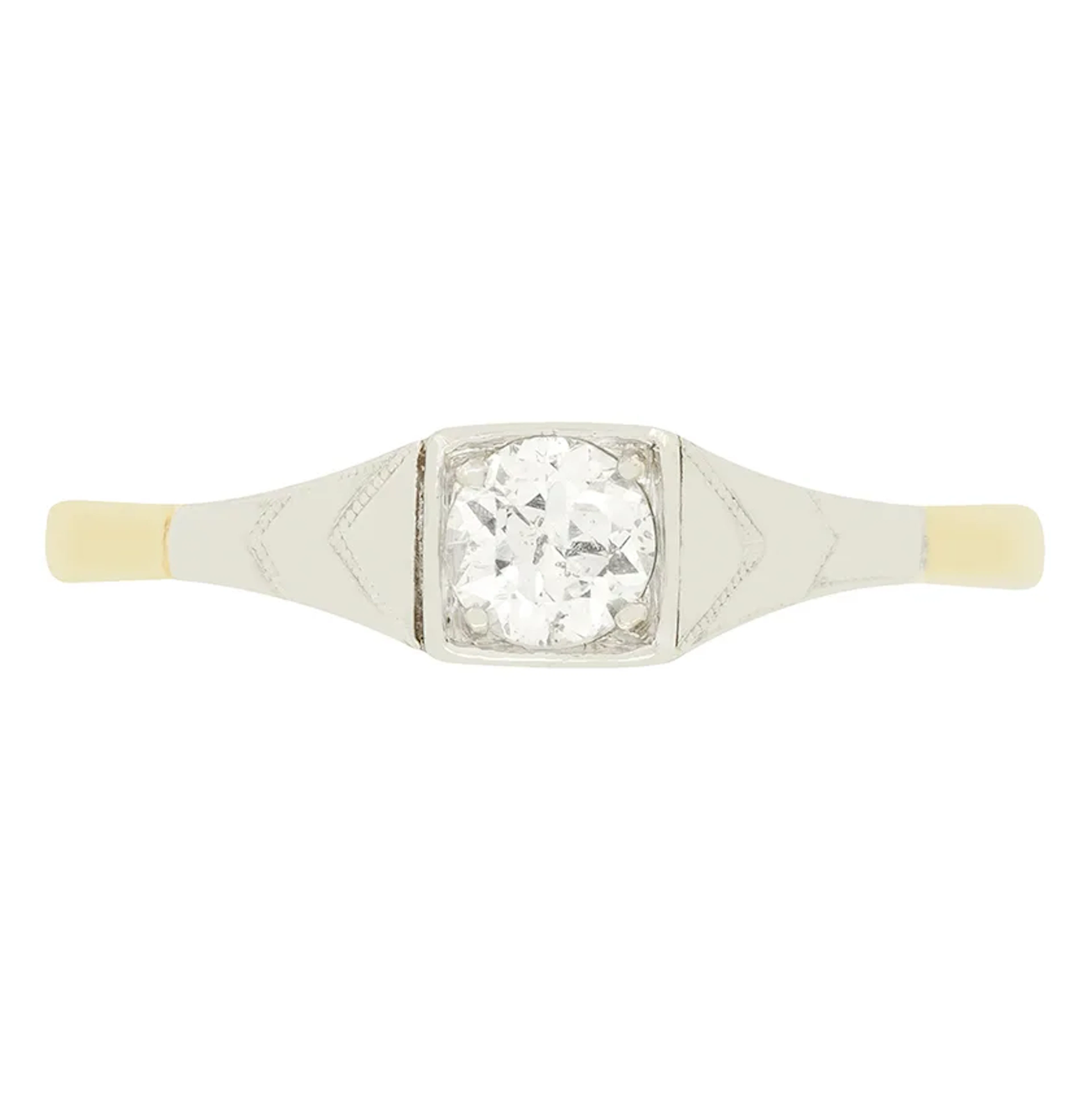 Edwardian 0.35ct Diamond Solitaire Ring, c.1910s
