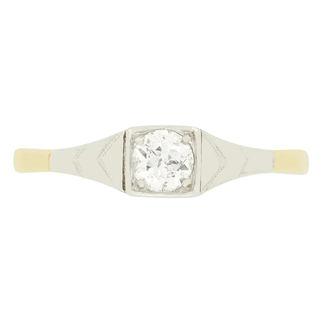 Edwardian 0.35ct Diamond Solitaire Ring, c.1910s