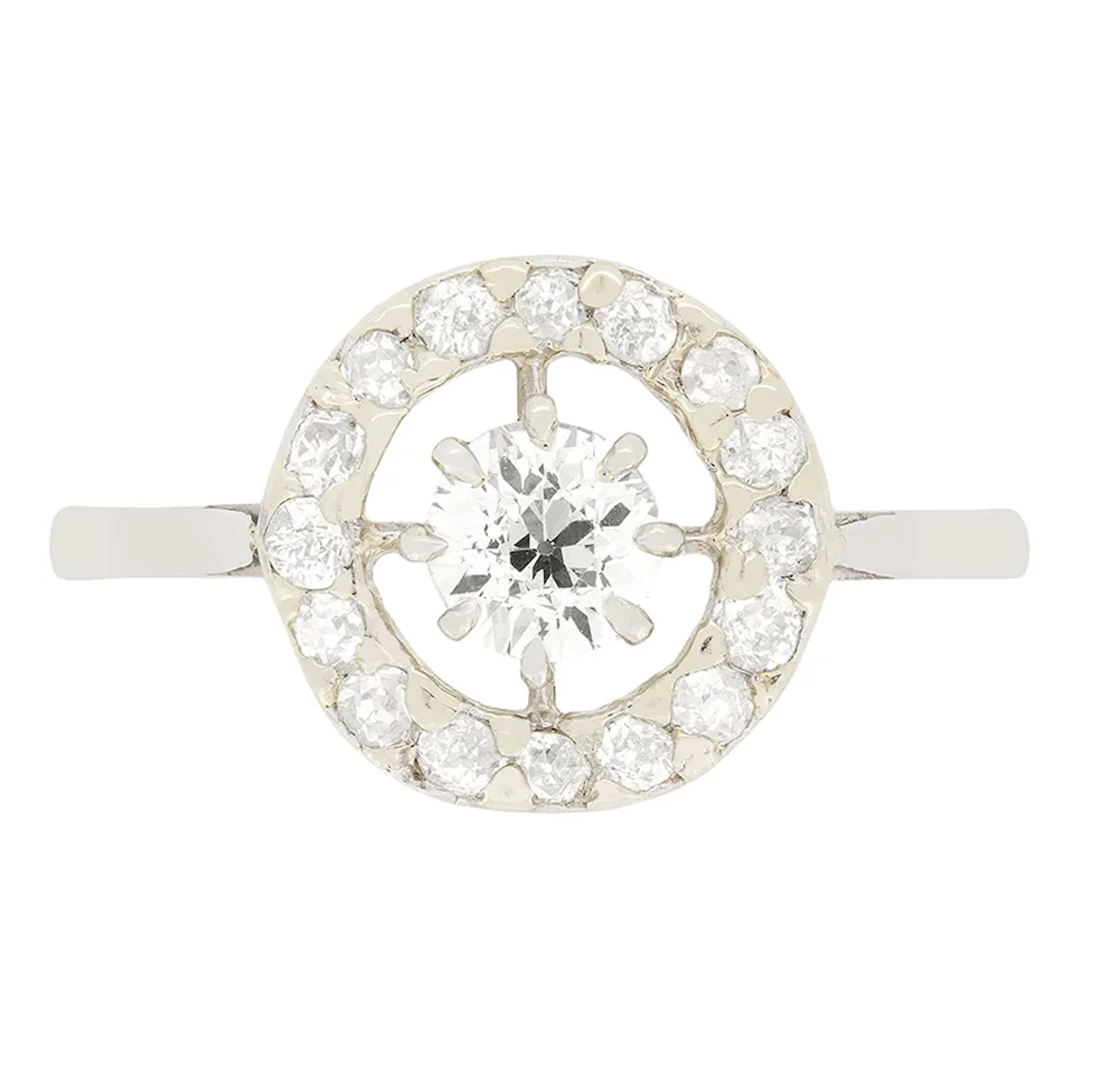 Art Deco 0.98ct Diamond Cluster Ring, c.1920s