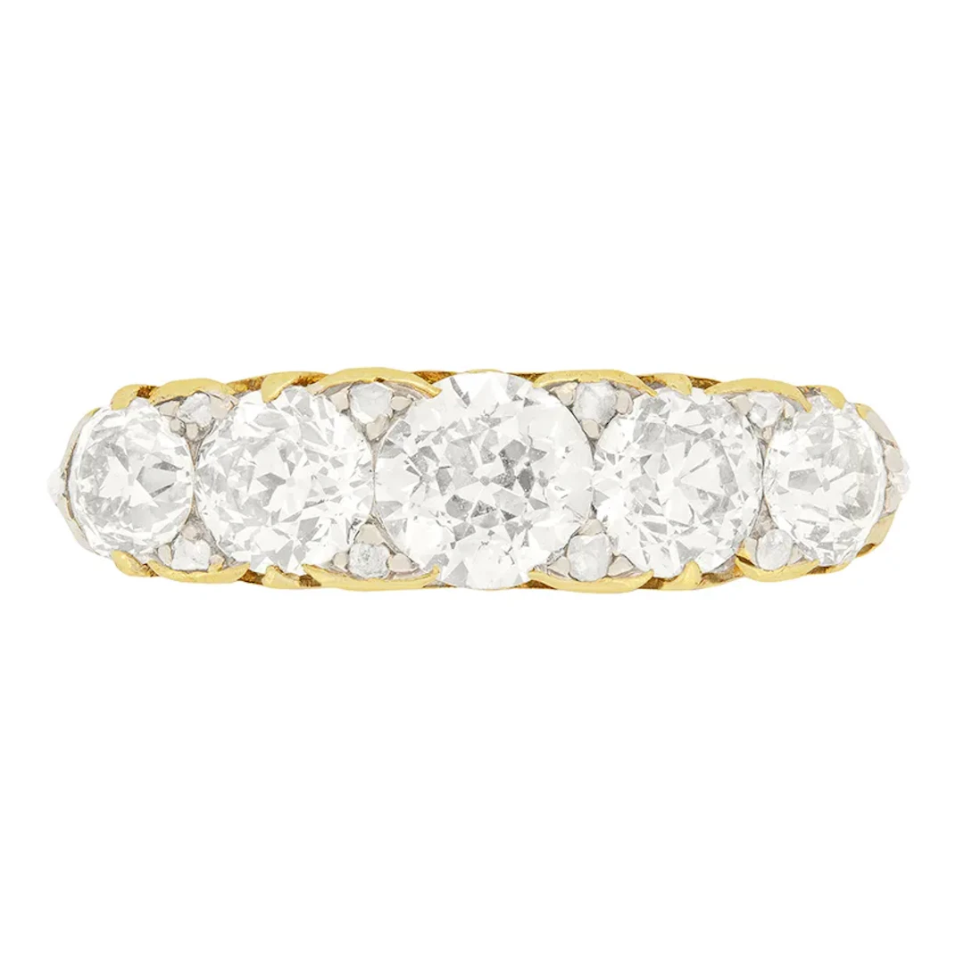 Victorian 2.40ct Five Stone Ring, c.1880s