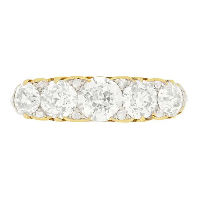 Victorian 2.40ct Five Stone Ring, c.1880s