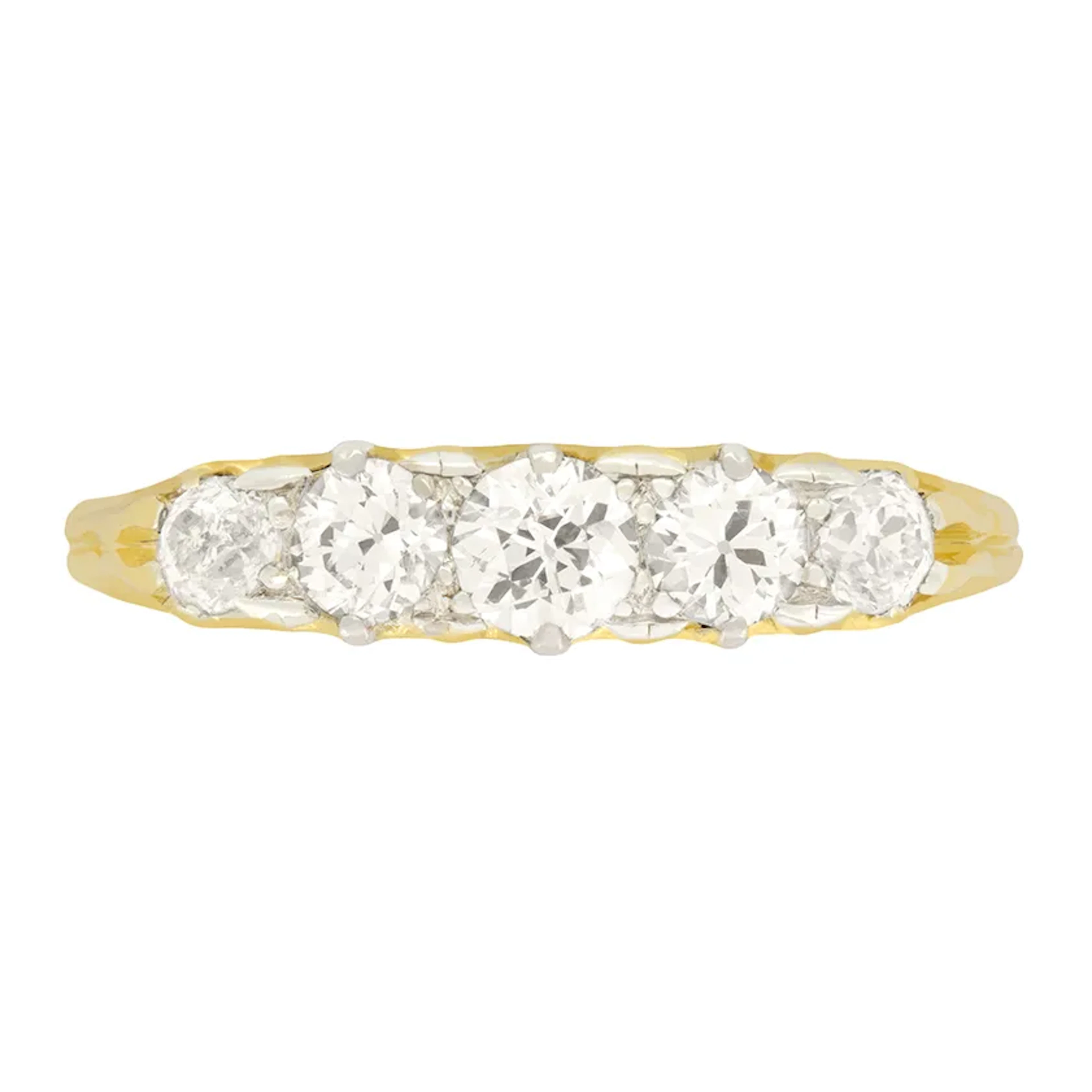 Victorian 0.70ct Diamond Five Stone Ring, c.1880s