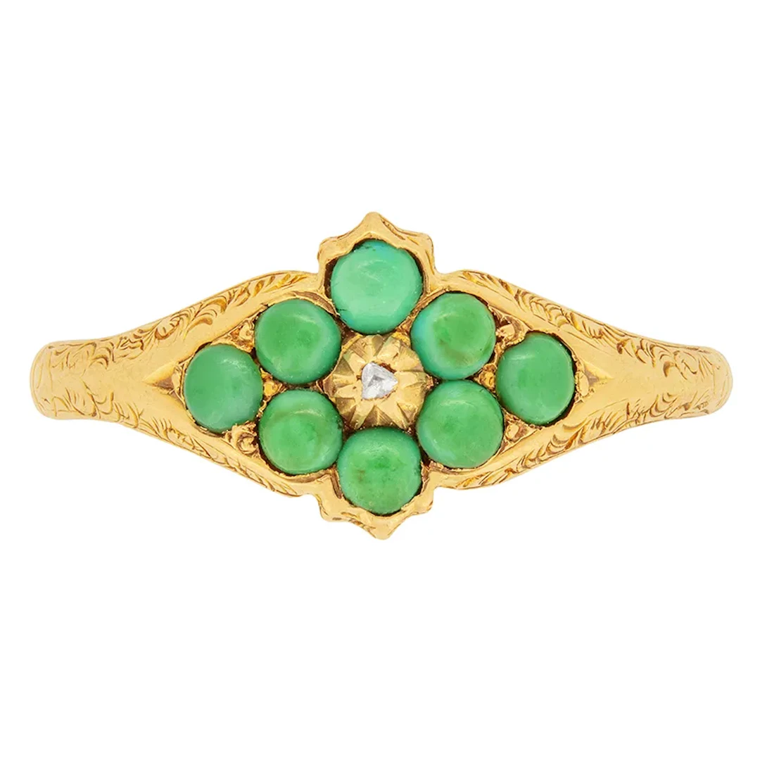 Victorian Turquoise and Diamond Ring, c.1869