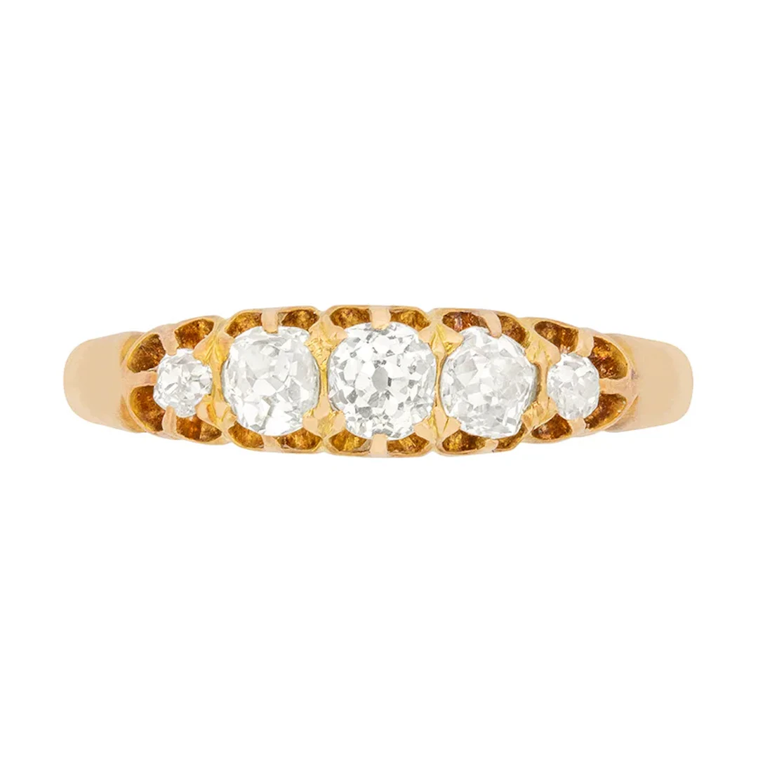 Victorian 0.75ct Diamond Five Stone Ring, c.1880s