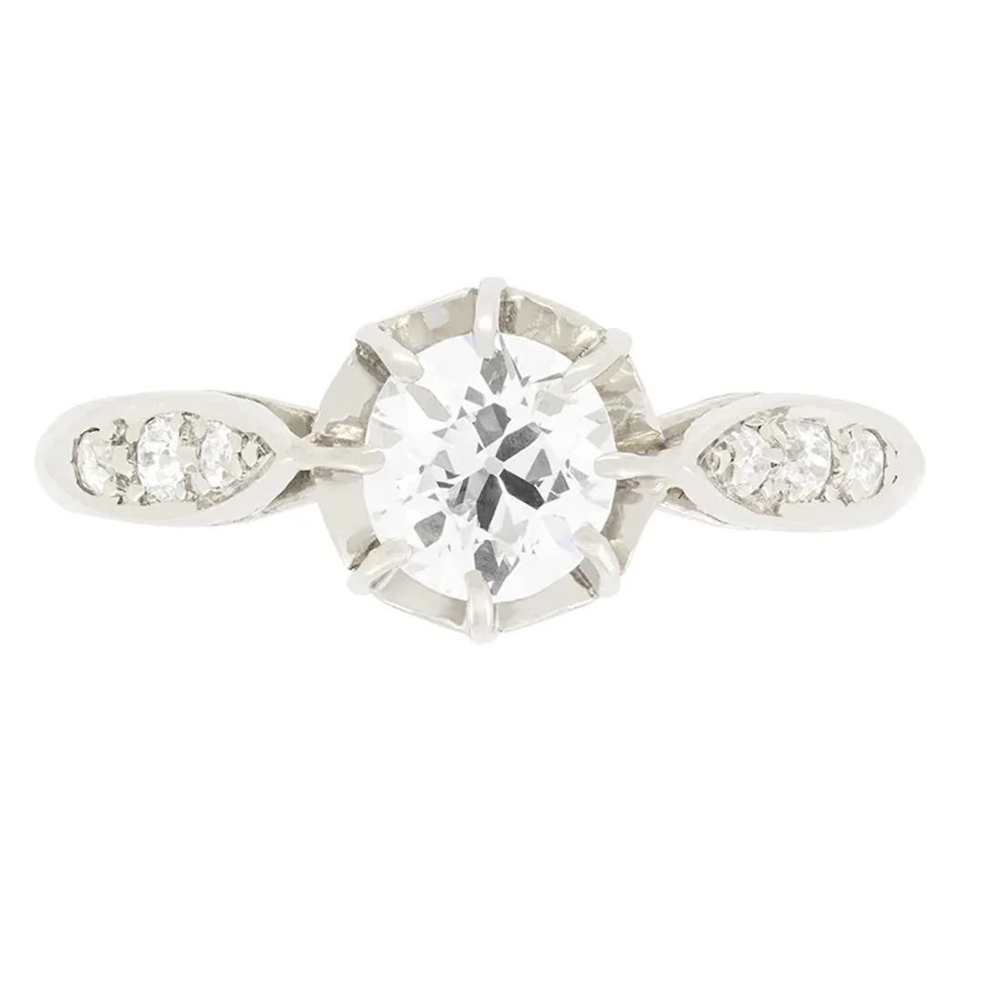 Art Deco 0.70ct Diamond Solitaire Ring, c.1920s