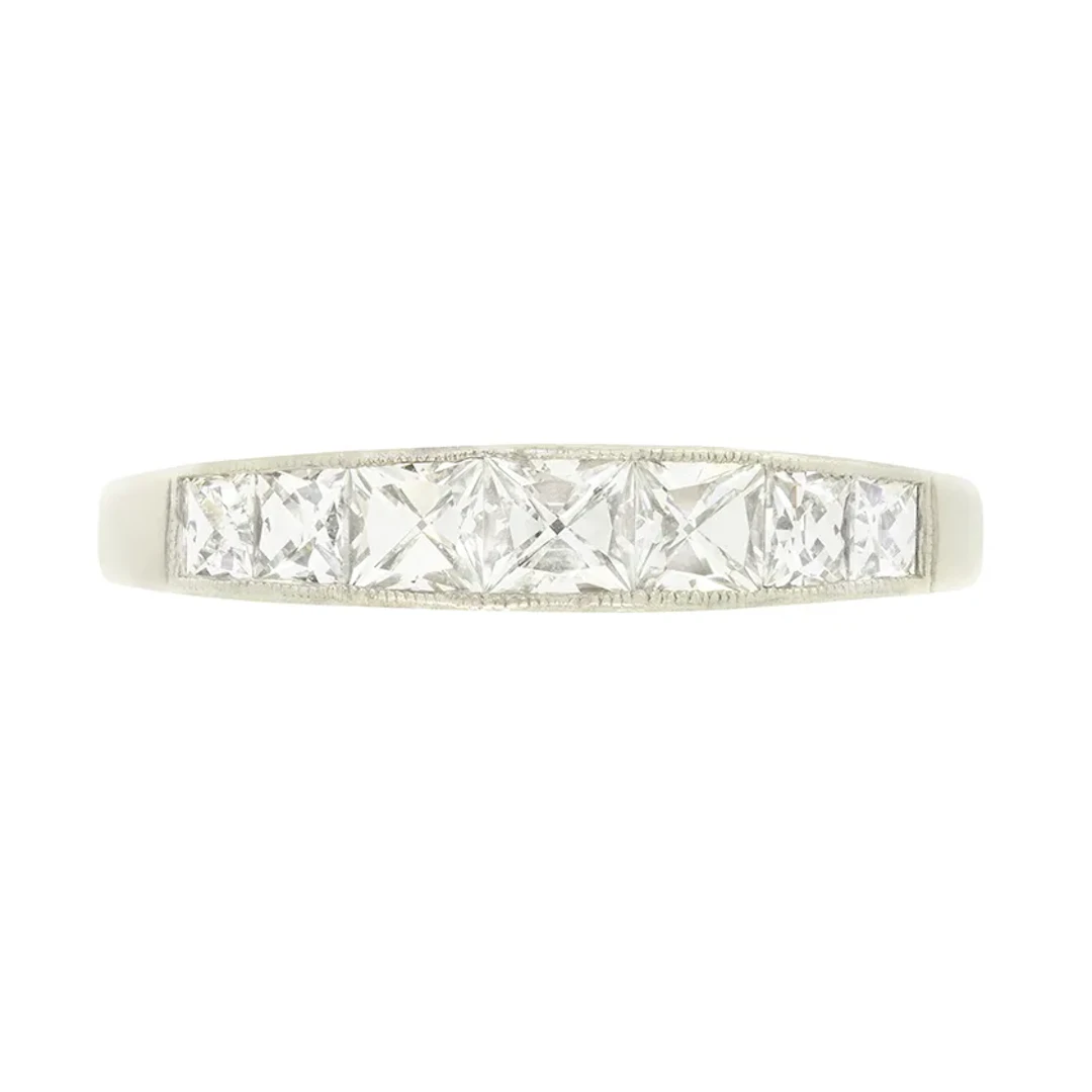 Late Deco 1.60ct Diamond Half Eternity Ring, c.1930s